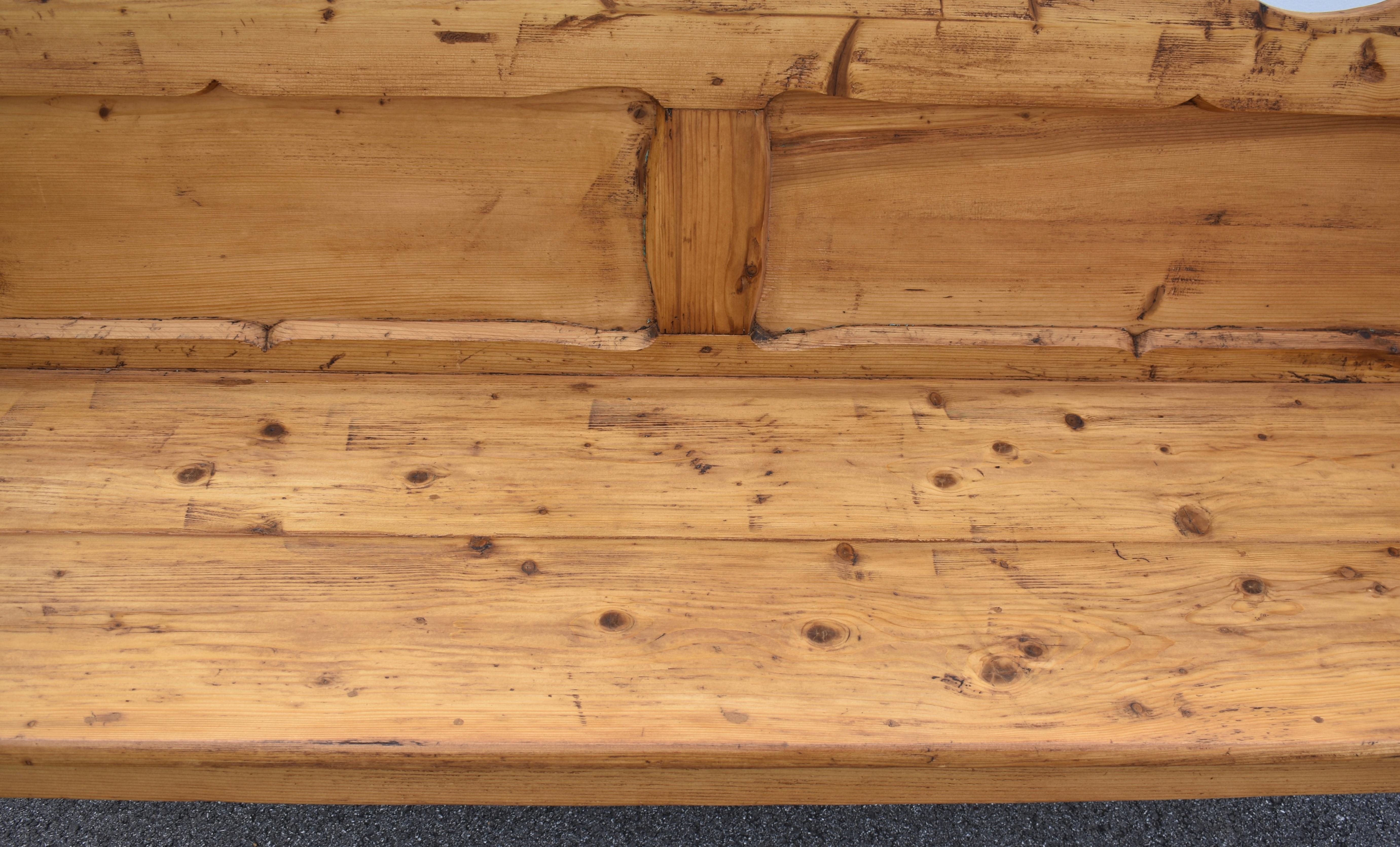 Pine Camel-Back Bench or Settle For Sale 4