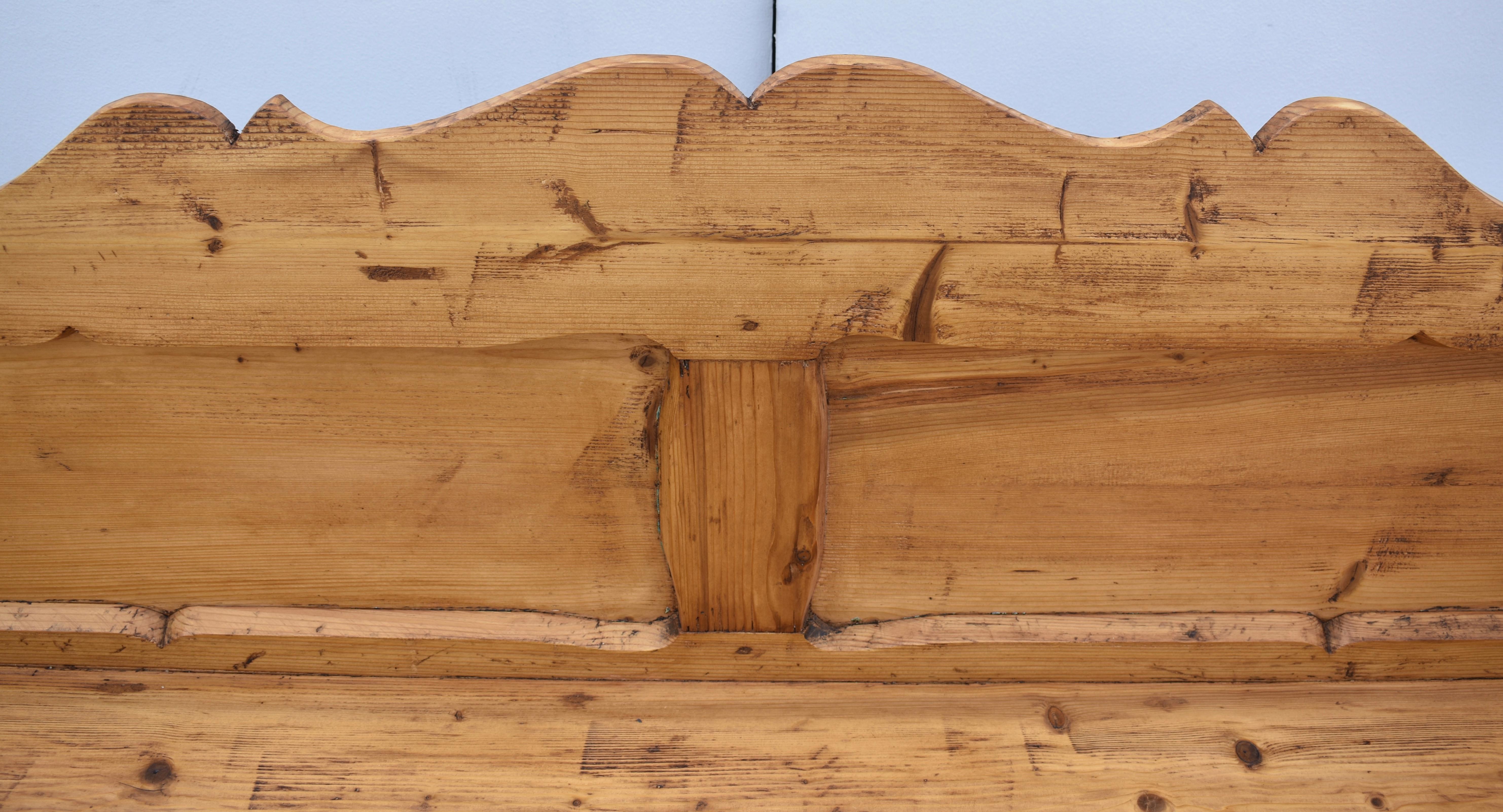 Pine Camel-Back Bench or Settle For Sale 5