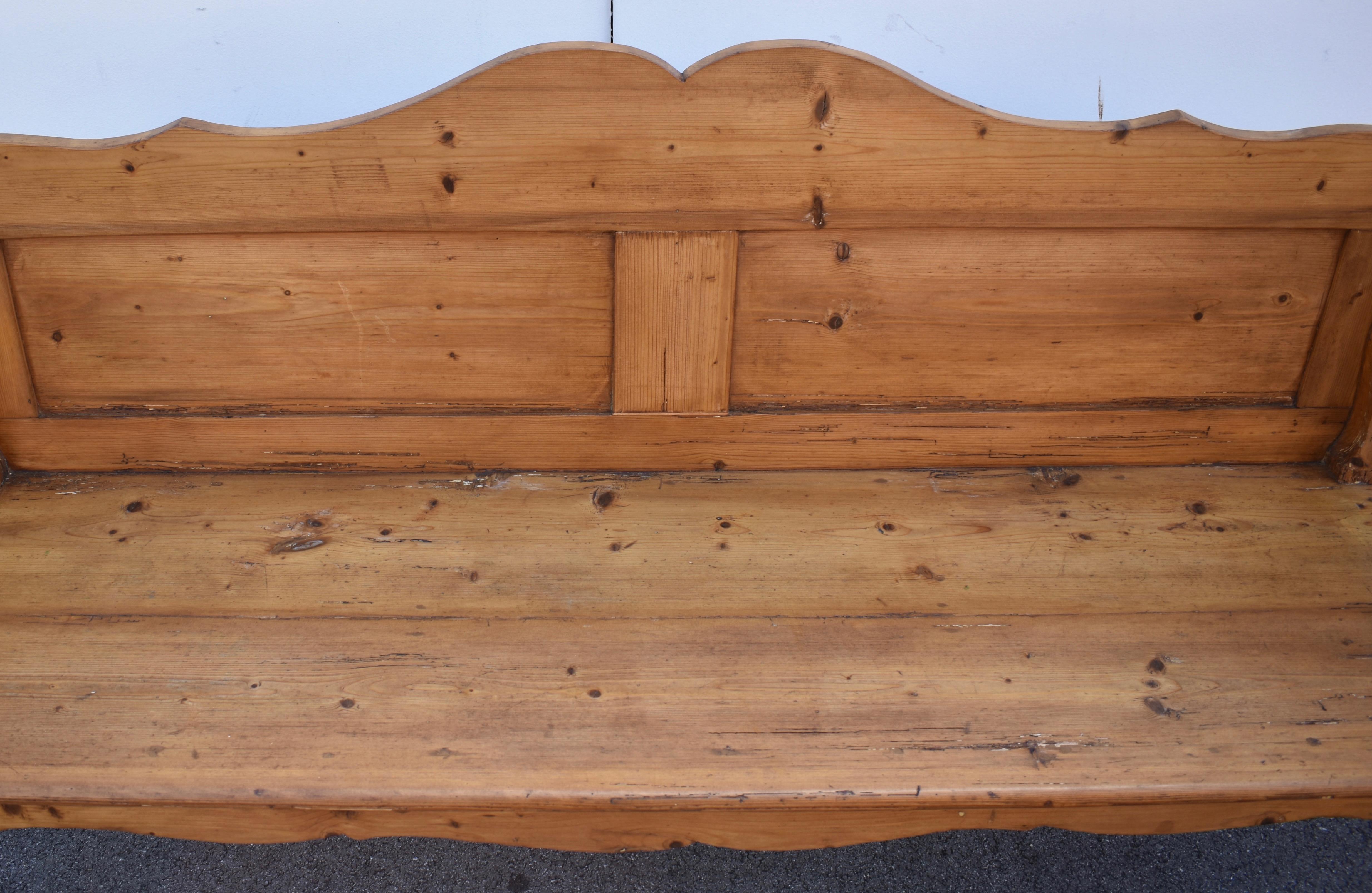 Country Pine Camel-Back Bench or Settle