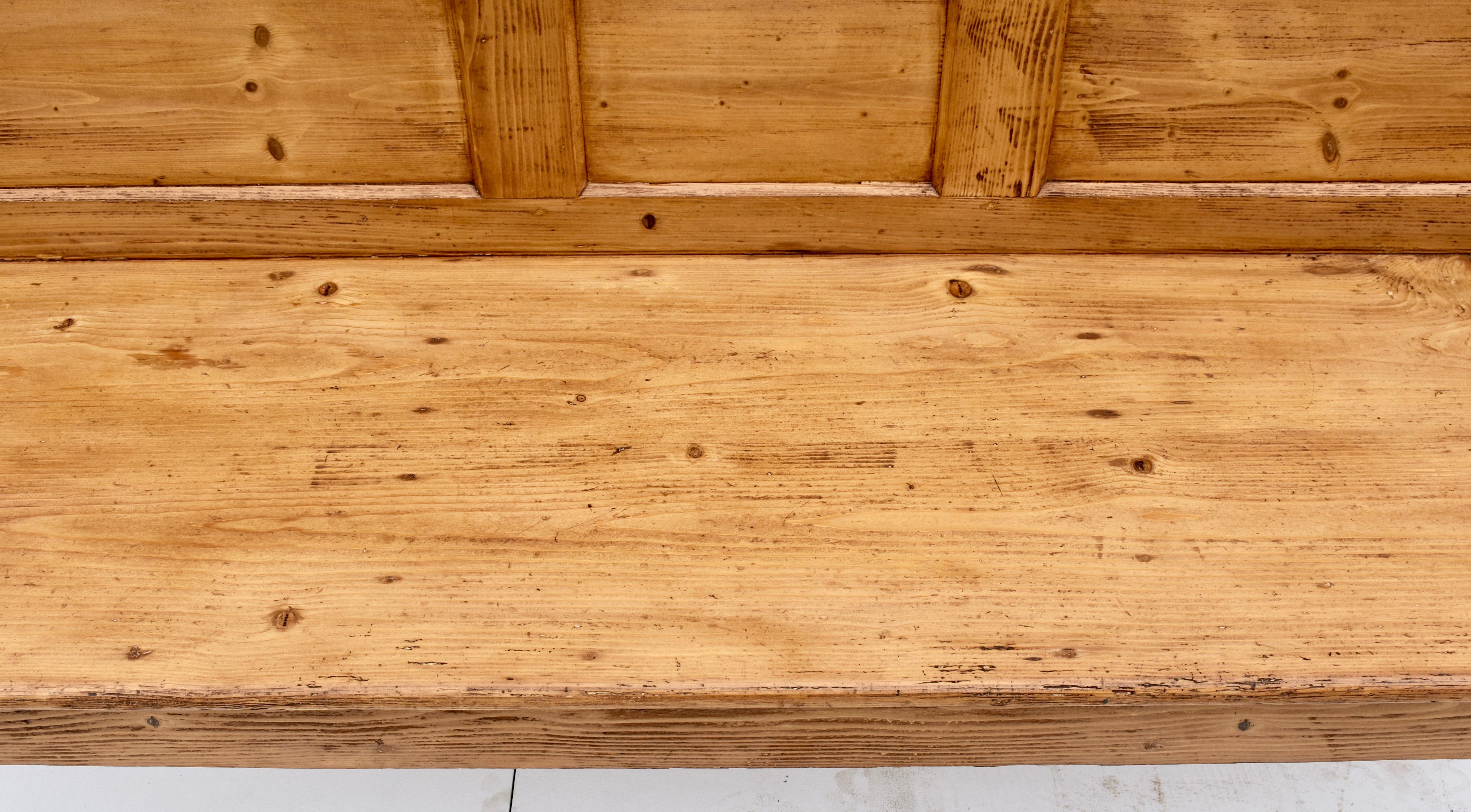 Polished Pine Camel-Back Bench or Settle