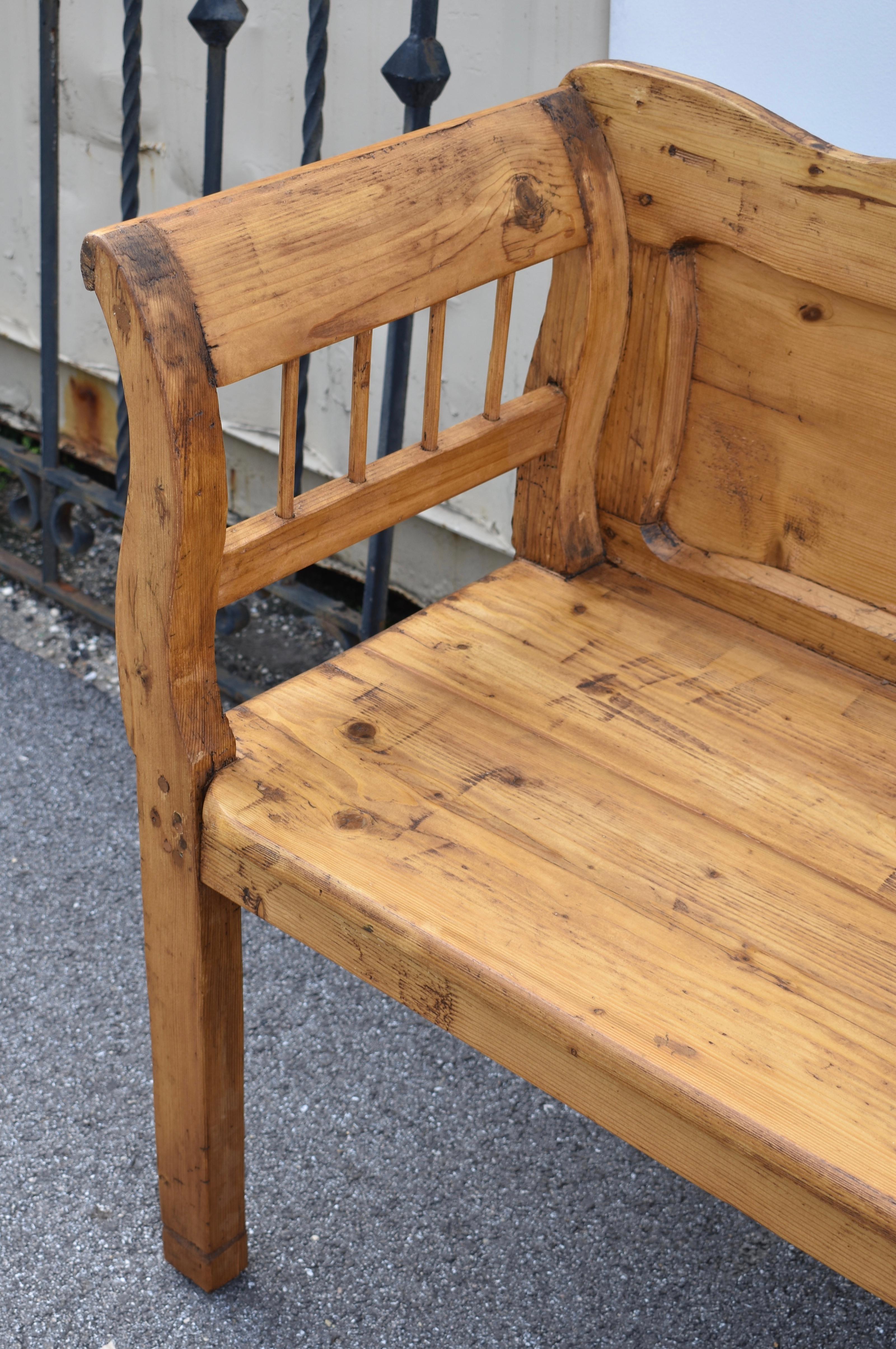 Pine Camel-Back Bench or Settle For Sale 2