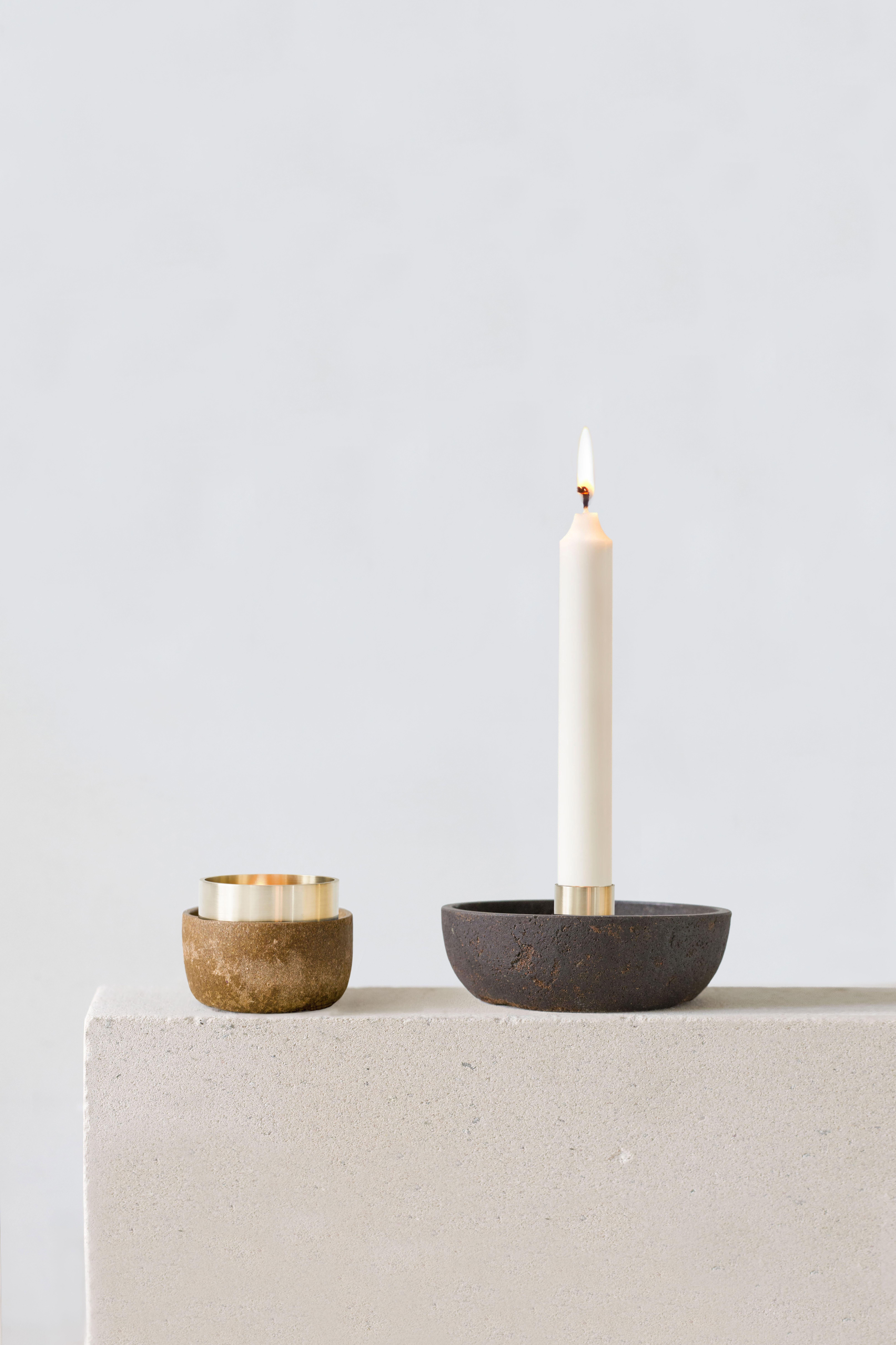 Post-Modern Pine Candlestick Holder by Evelina Kudabaite Studio