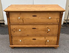 Pine Central European Chest of Three Drawers