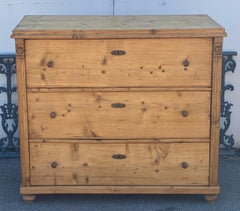 Pine Central European Chest of Three Drawers