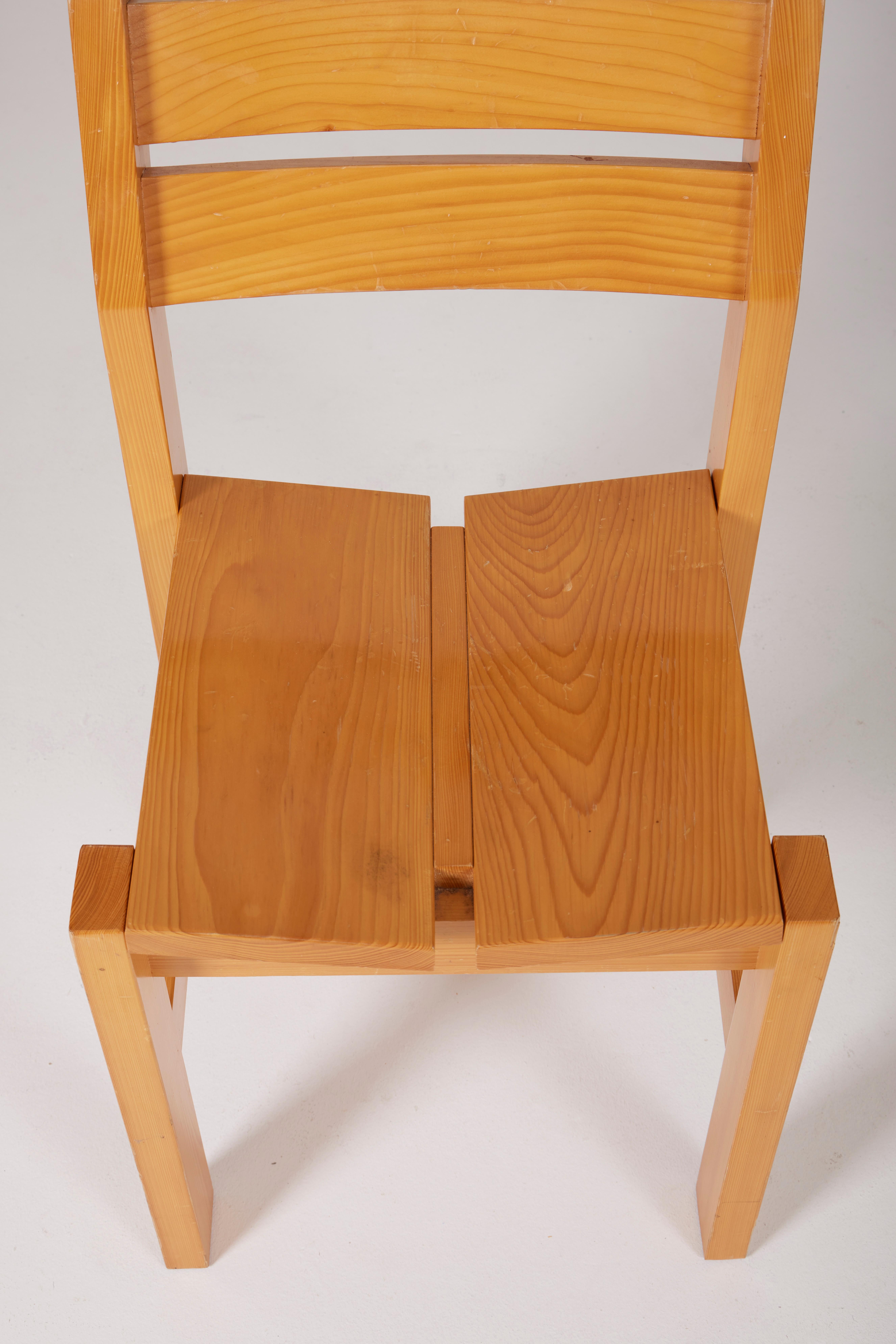 Pine chairs from Les Arcs For Sale 6