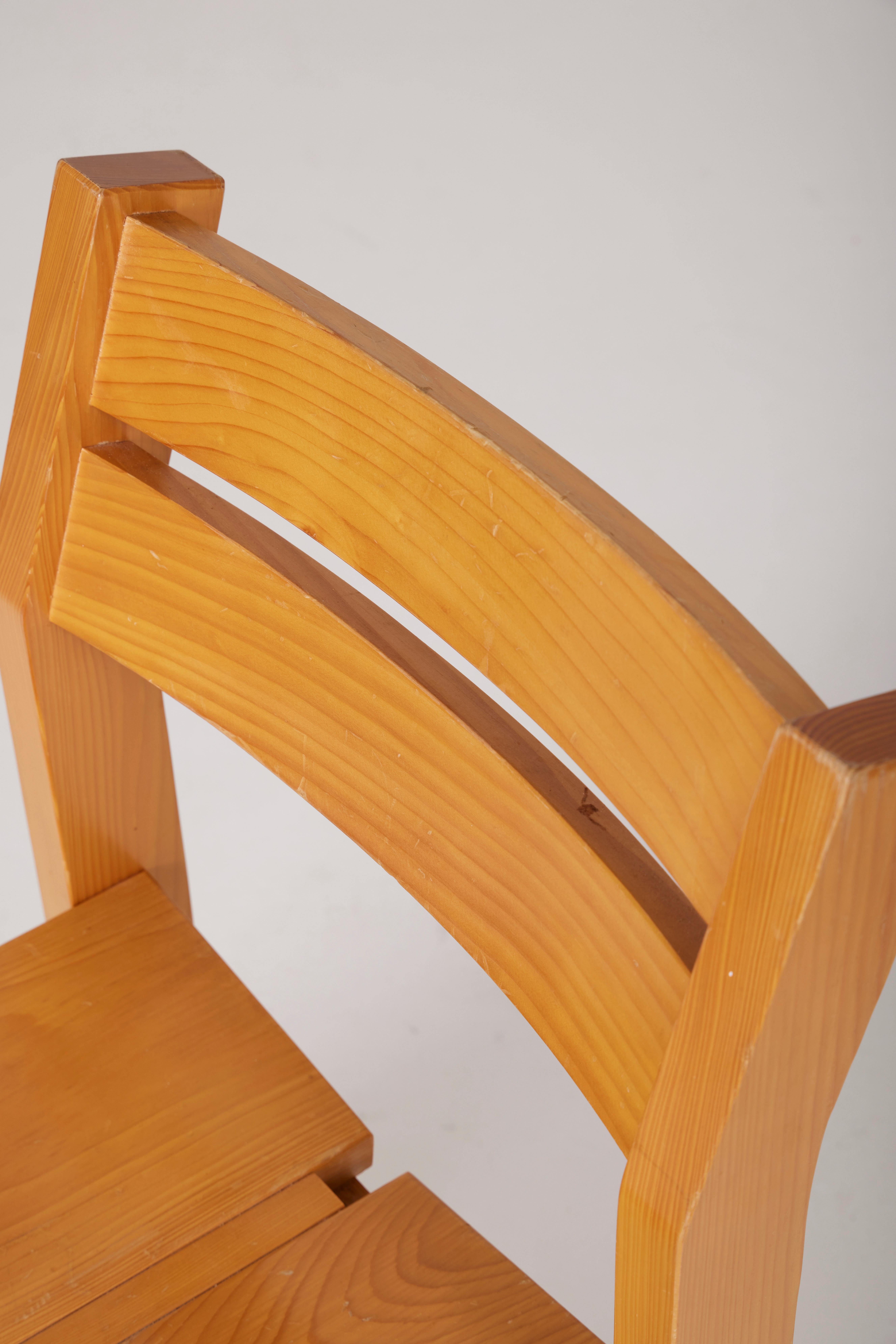 Pine chairs from Les Arcs For Sale 12