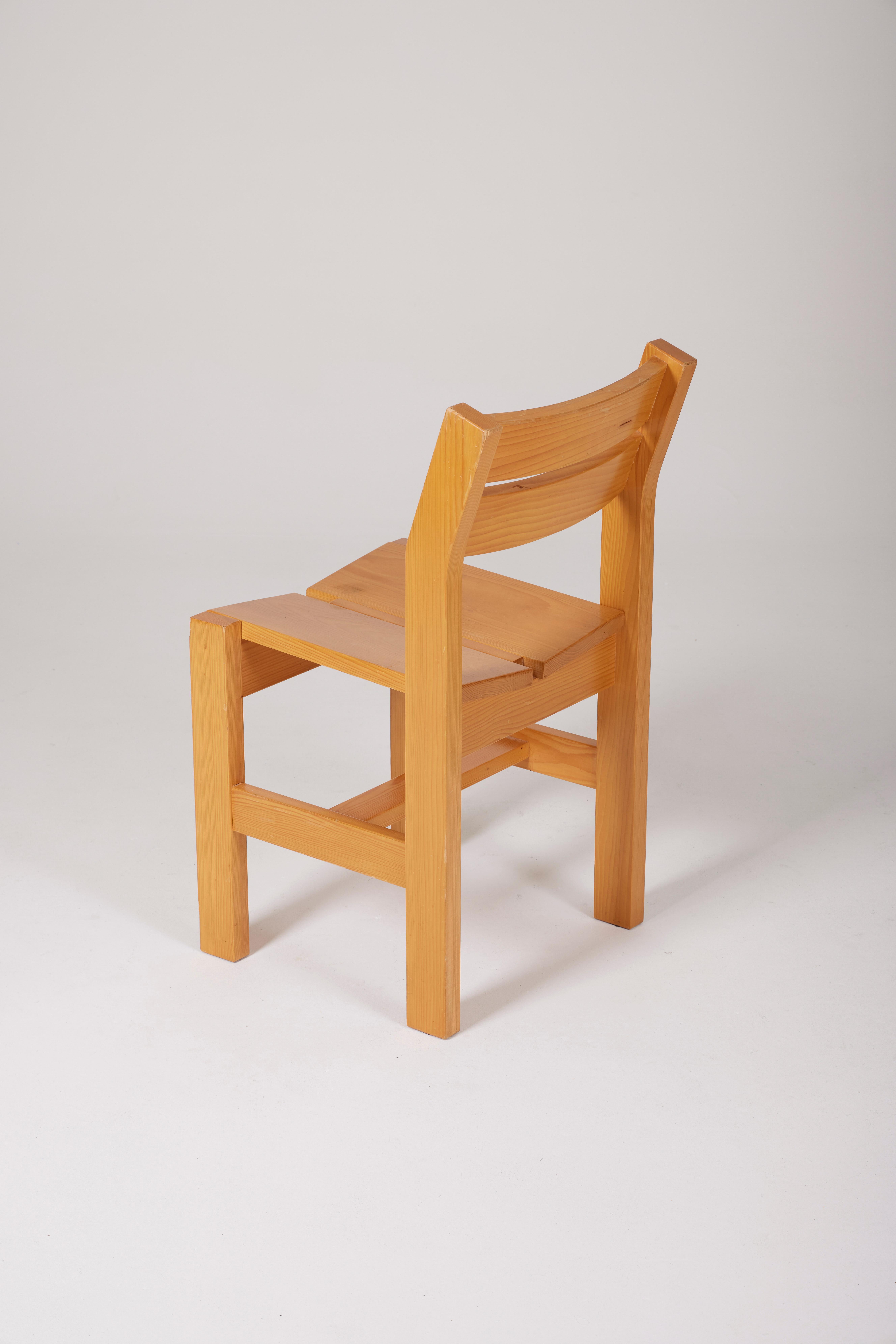 Pine chairs from Les Arcs For Sale 1