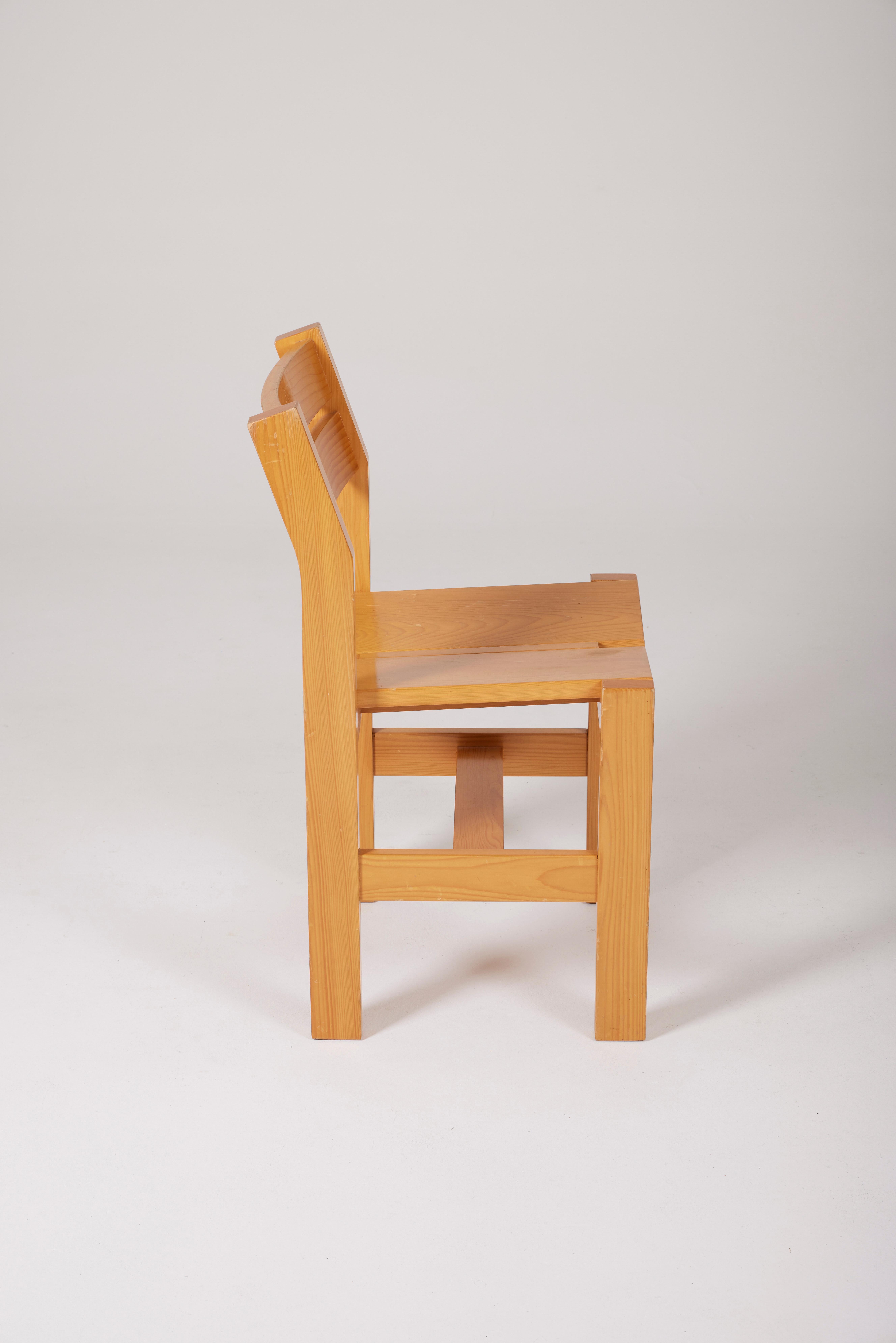 Pine chairs from Les Arcs For Sale 4
