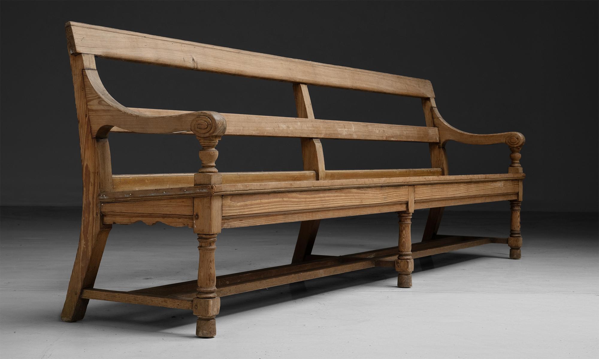 Mid-19th Century Pine Chapel Bench, England circa 1840