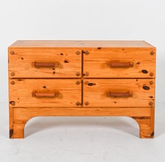 Pine Chest And Mirror By Christian Langeström, "Kap Horn IV", Circa 1970's