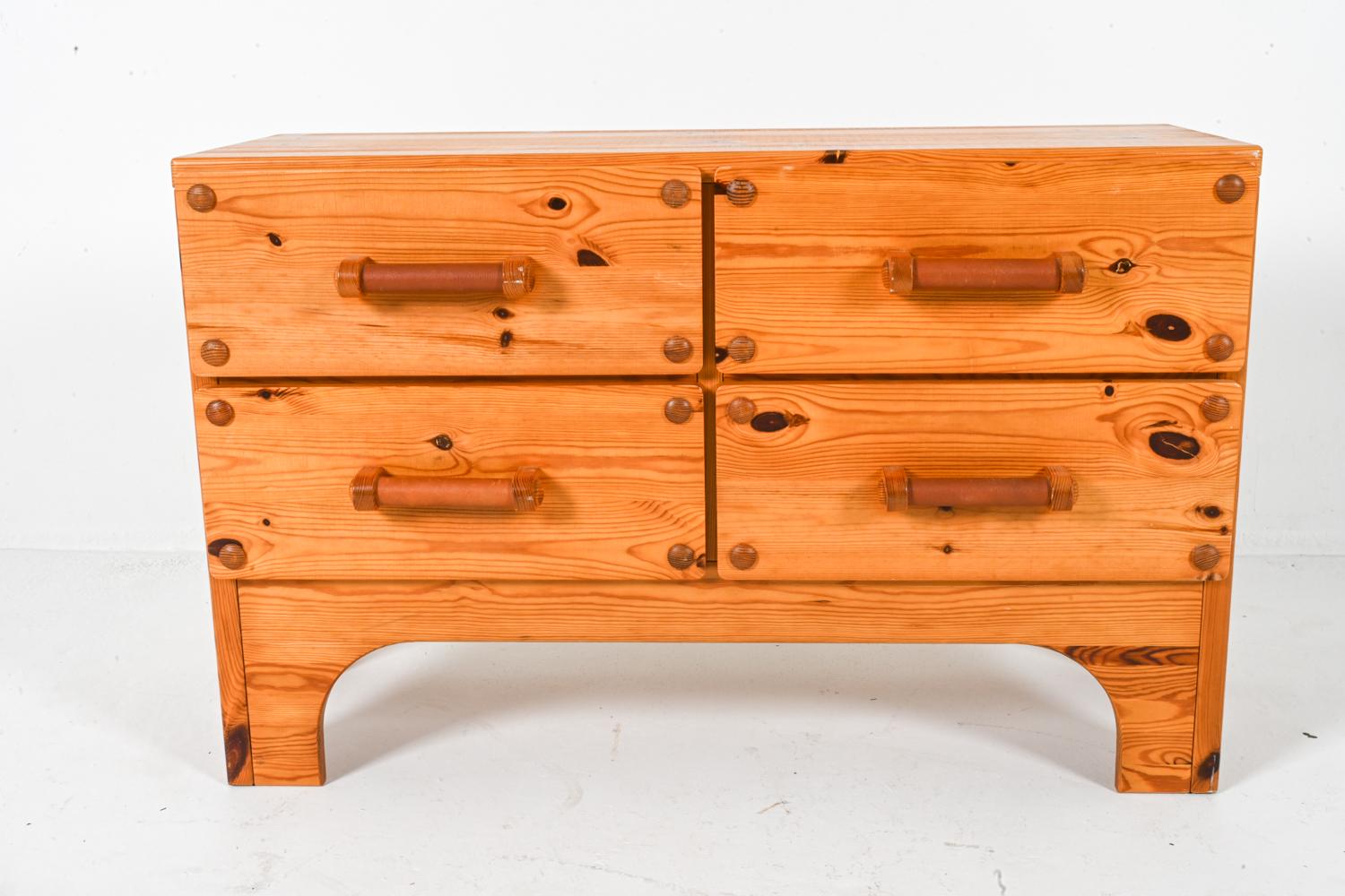 Pine Chest And Mirror By Christian Langeström, 