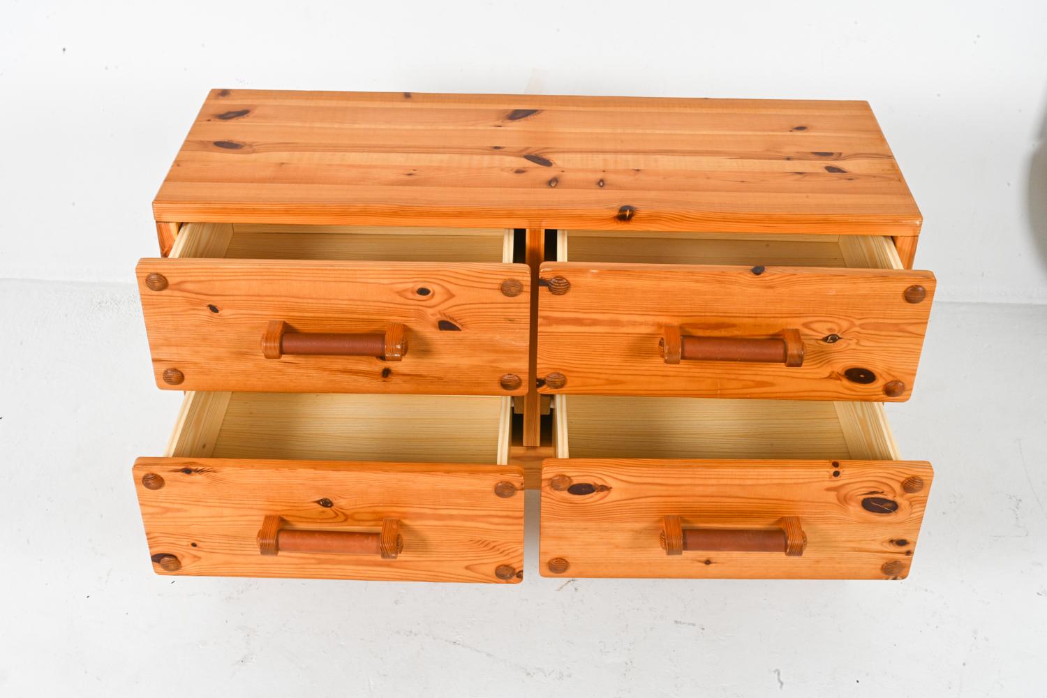 20th Century Pine Chest And Mirror By Christian Langeström, 