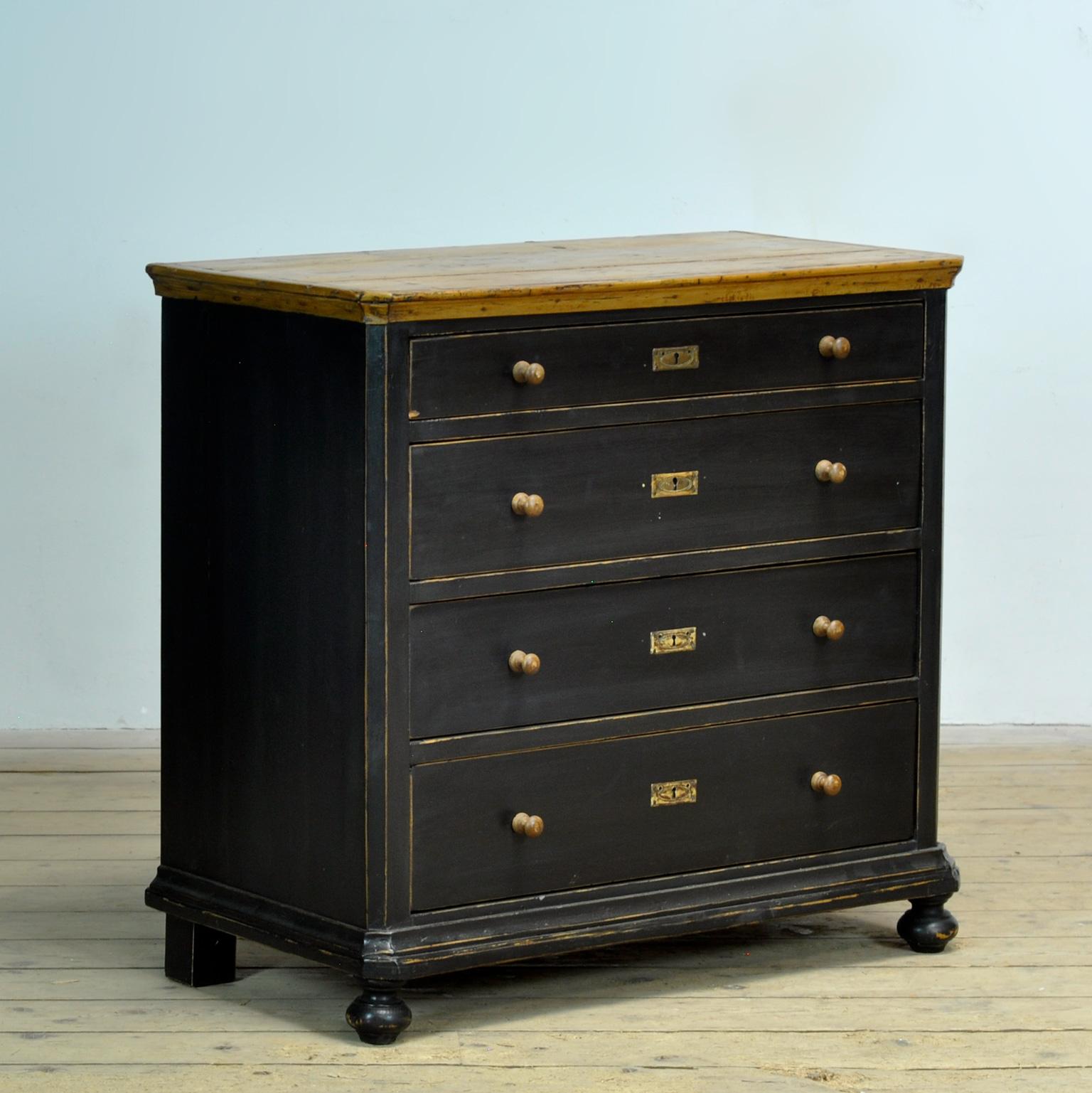 Painted Pine Chest of Drawers, 1910s For Sale