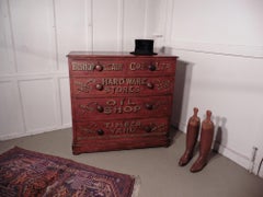 Pine Chest of Drawers, Advertising Bishop and Cain Ironmongers