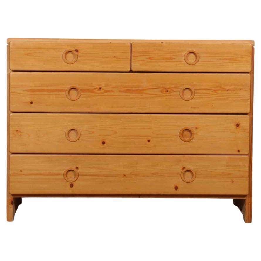 Cassettiera in pino, scelta da Charlotte Perriand per Les Arcs, 1960