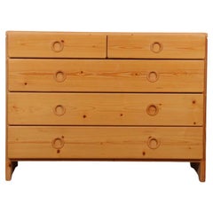 Cassettiera in pino, scelta da Charlotte Perriand per Les Arcs, 1960