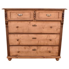 Antique Pine Chest of Five Drawers