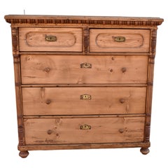 Antique Pine Chest of Five Drawers