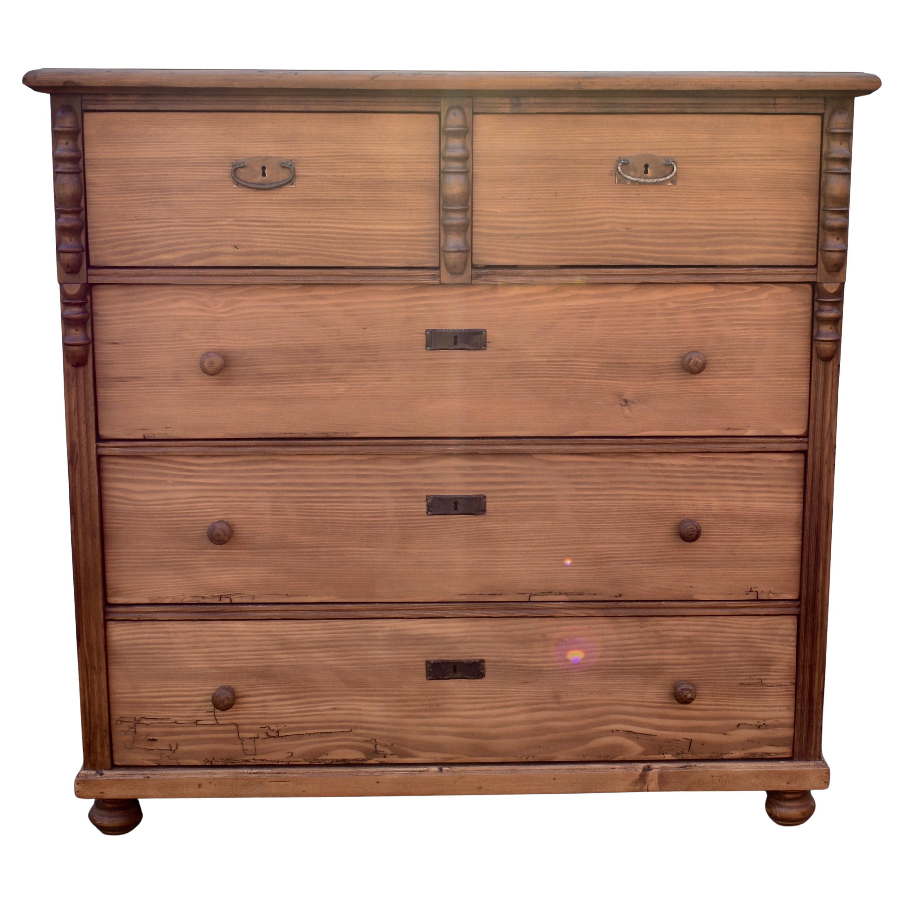 Pine Chest of Five Drawers
