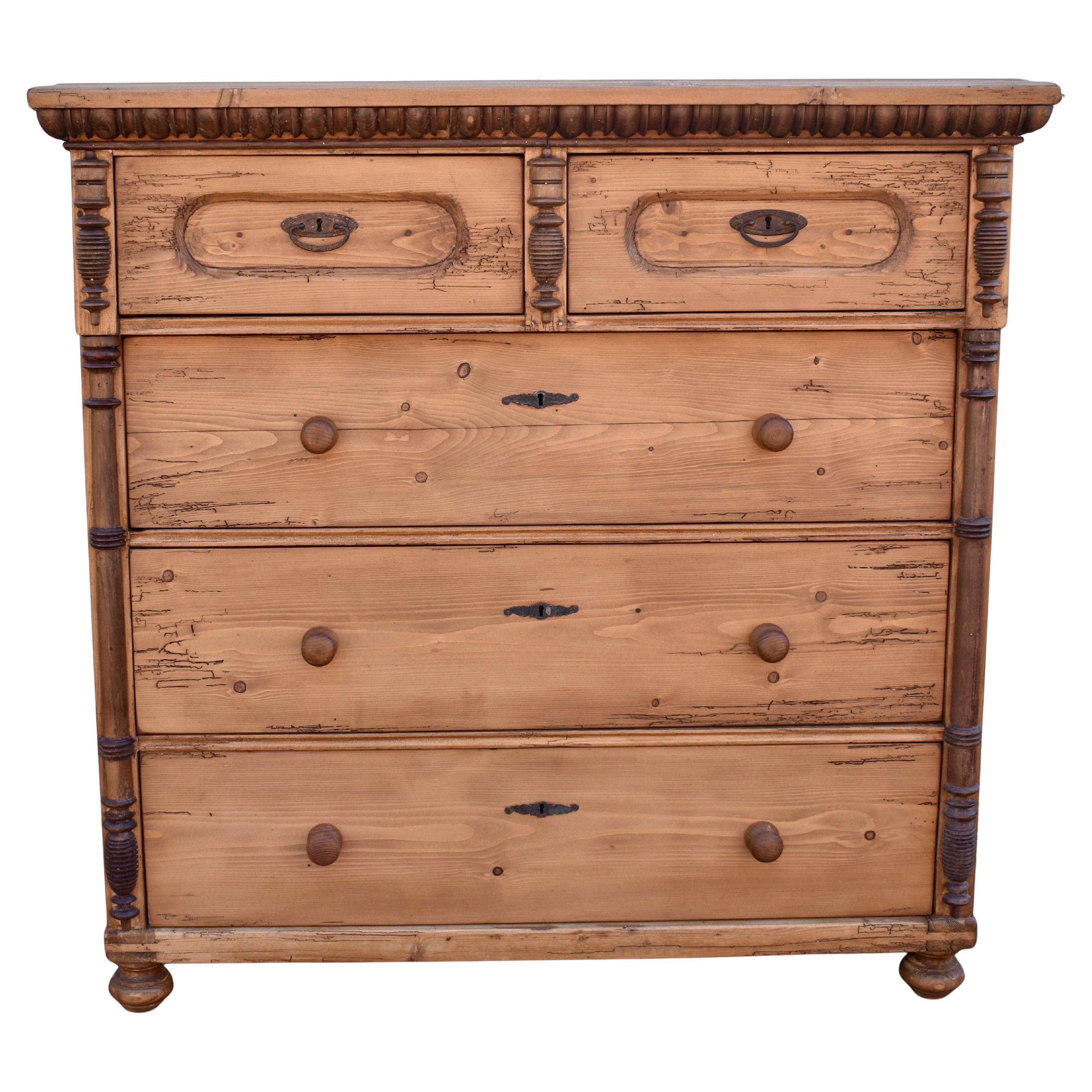 Pine Chest of Five Drawers