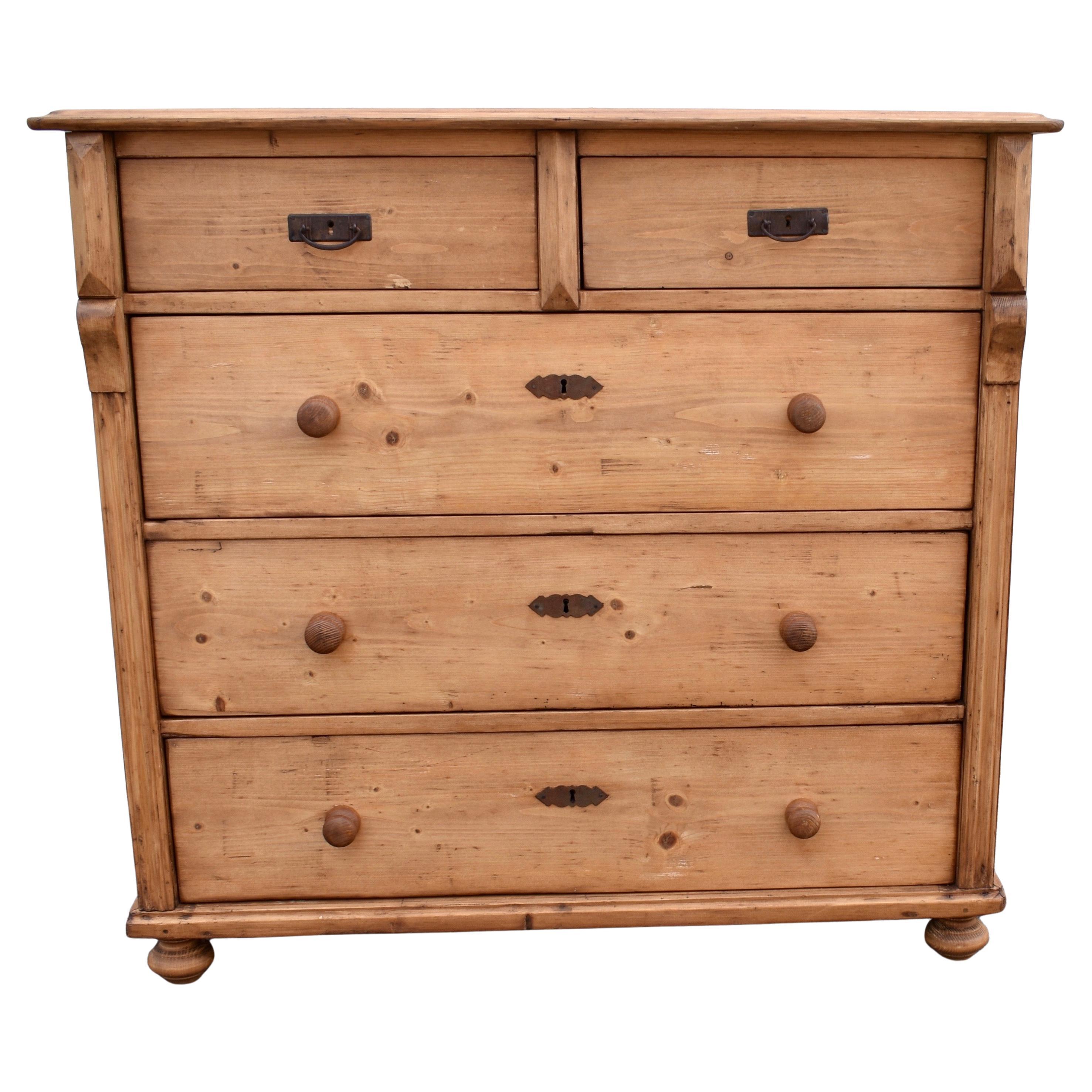 Pine Chest of Five Drawers