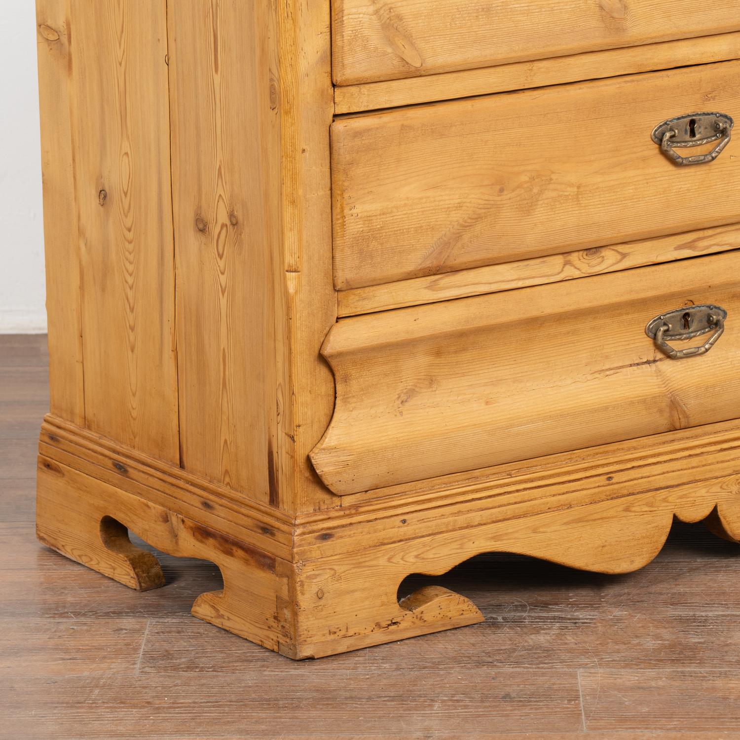 Danish Pine Chest of Four Drawers, Denmark circa 1880 For Sale