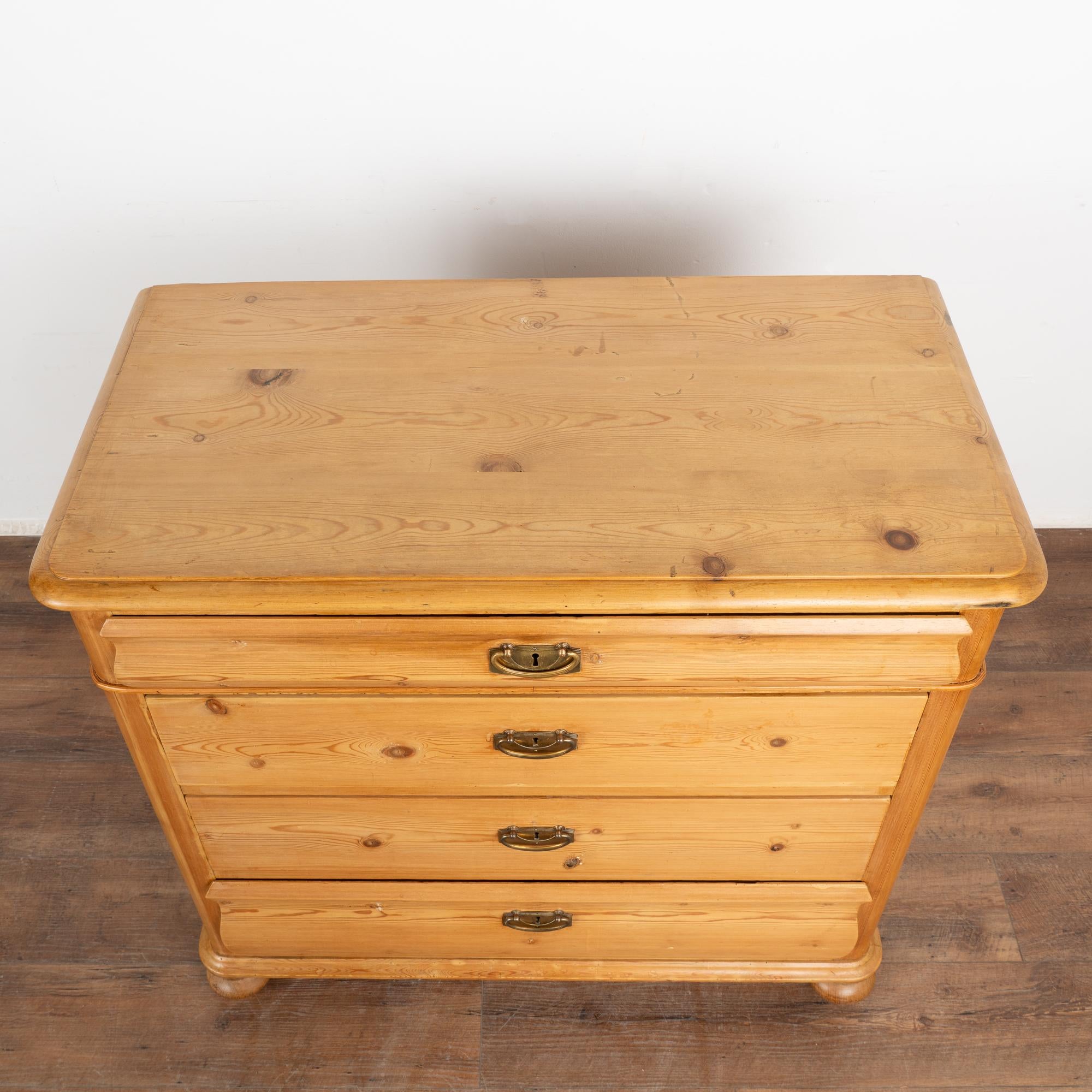 Pine Chest of Four Drawers, Denmark circa 1880 In Good Condition In Round Top, TX