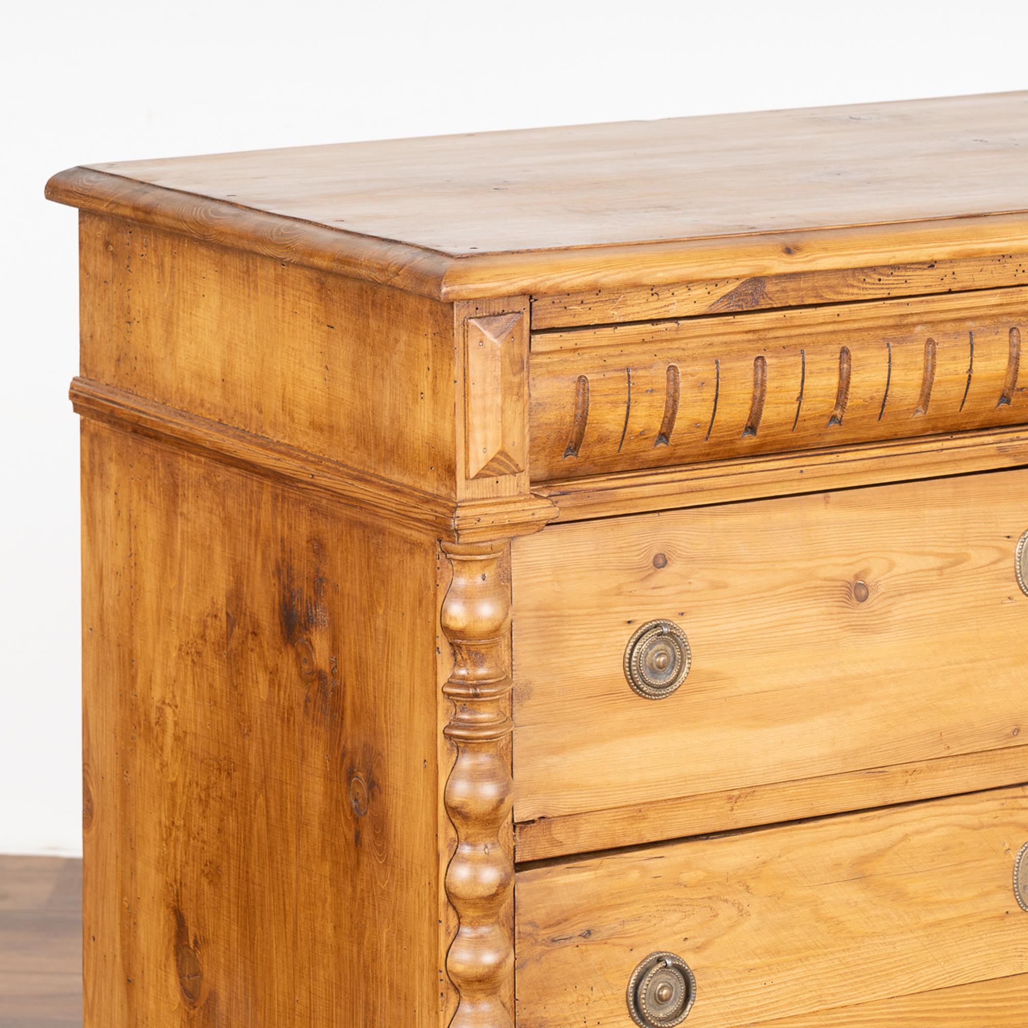 19th Century Pine Chest of Four Drawers, Denmark, circa 1880