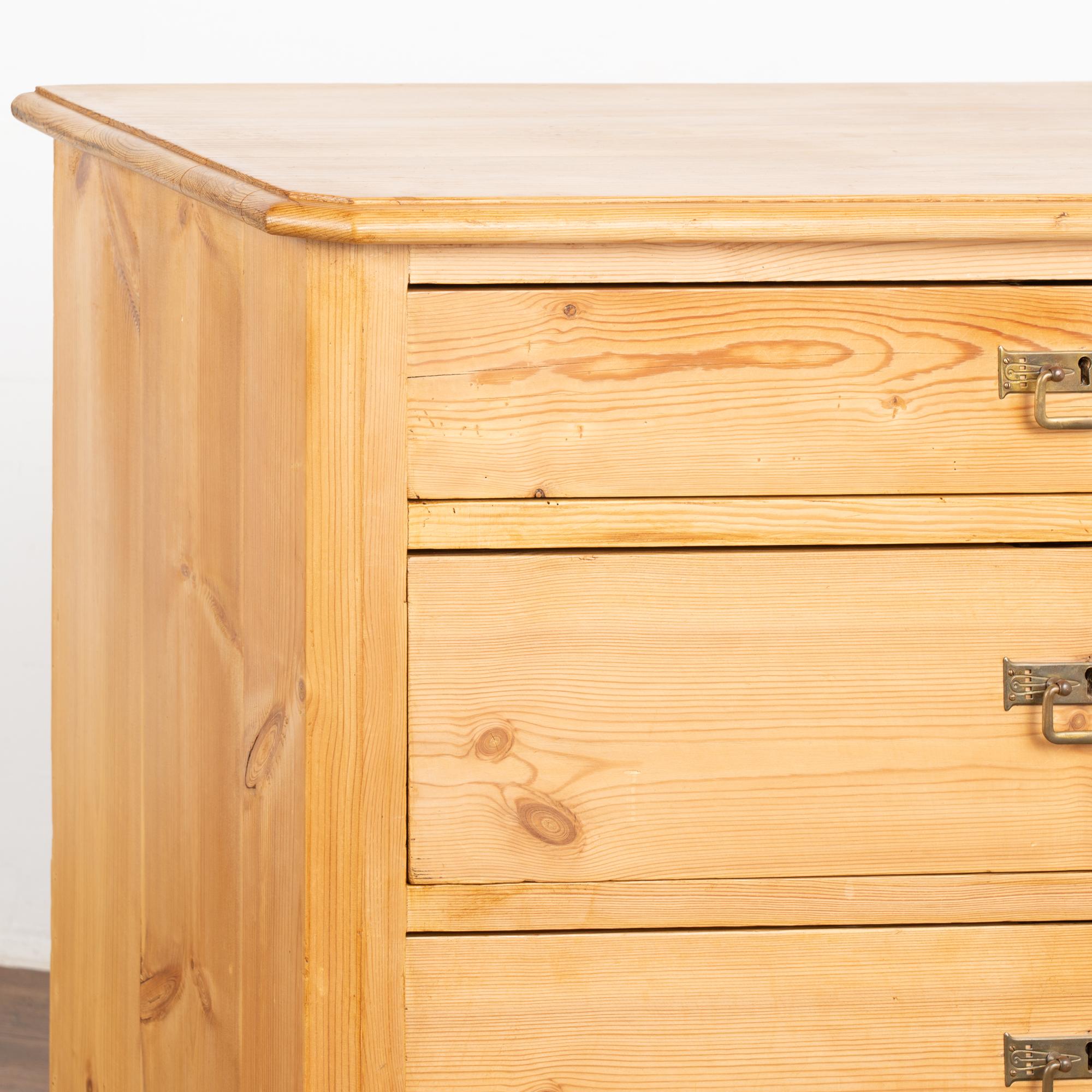 19th Century Pine Chest of Four Drawers, Denmark circa 1880 For Sale