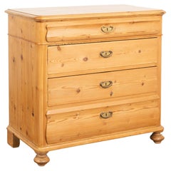 Antique Pine Chest of Four Drawers, Denmark circa 1880
