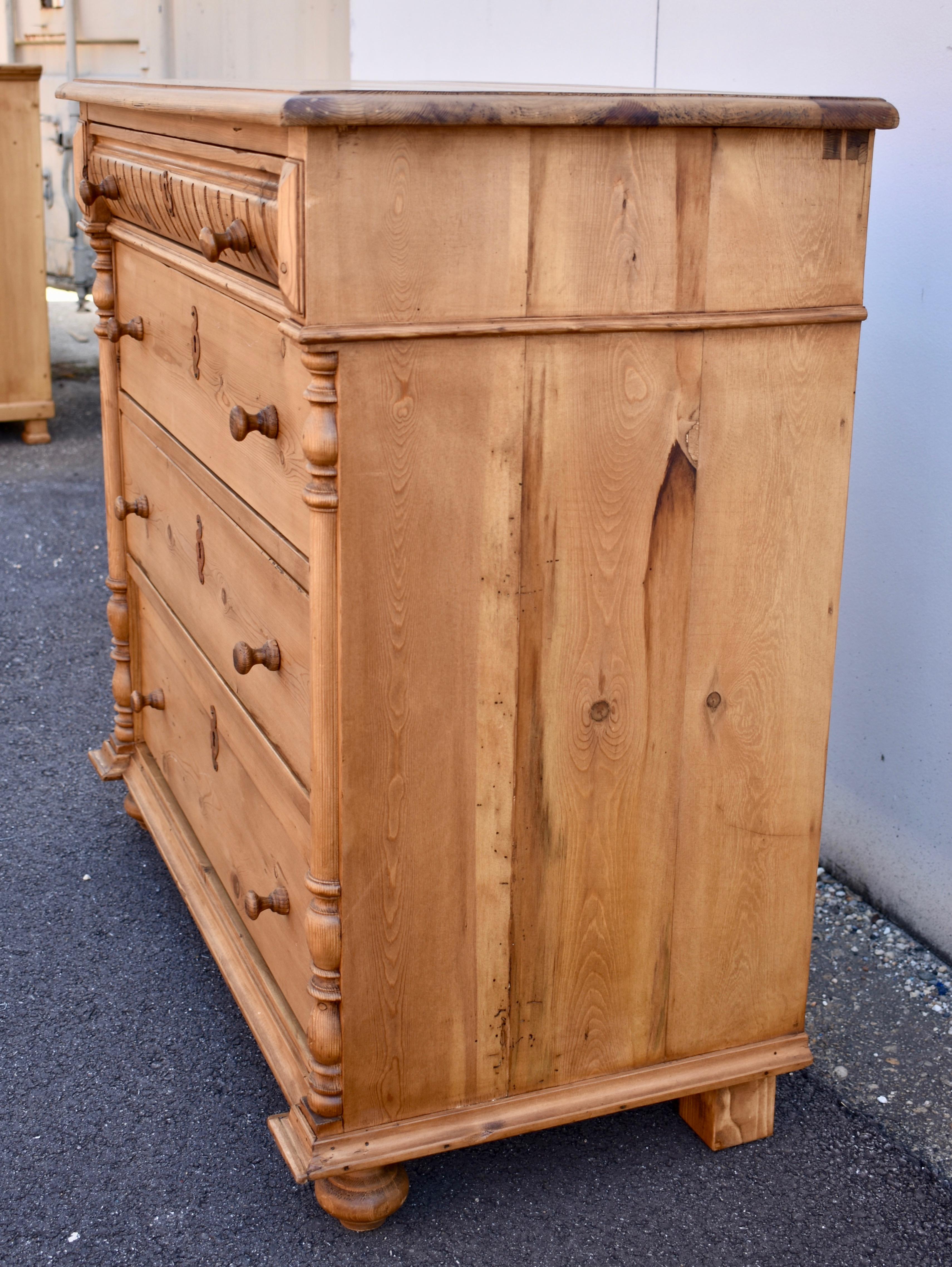 Danish Pine Chest of Four Drawers For Sale