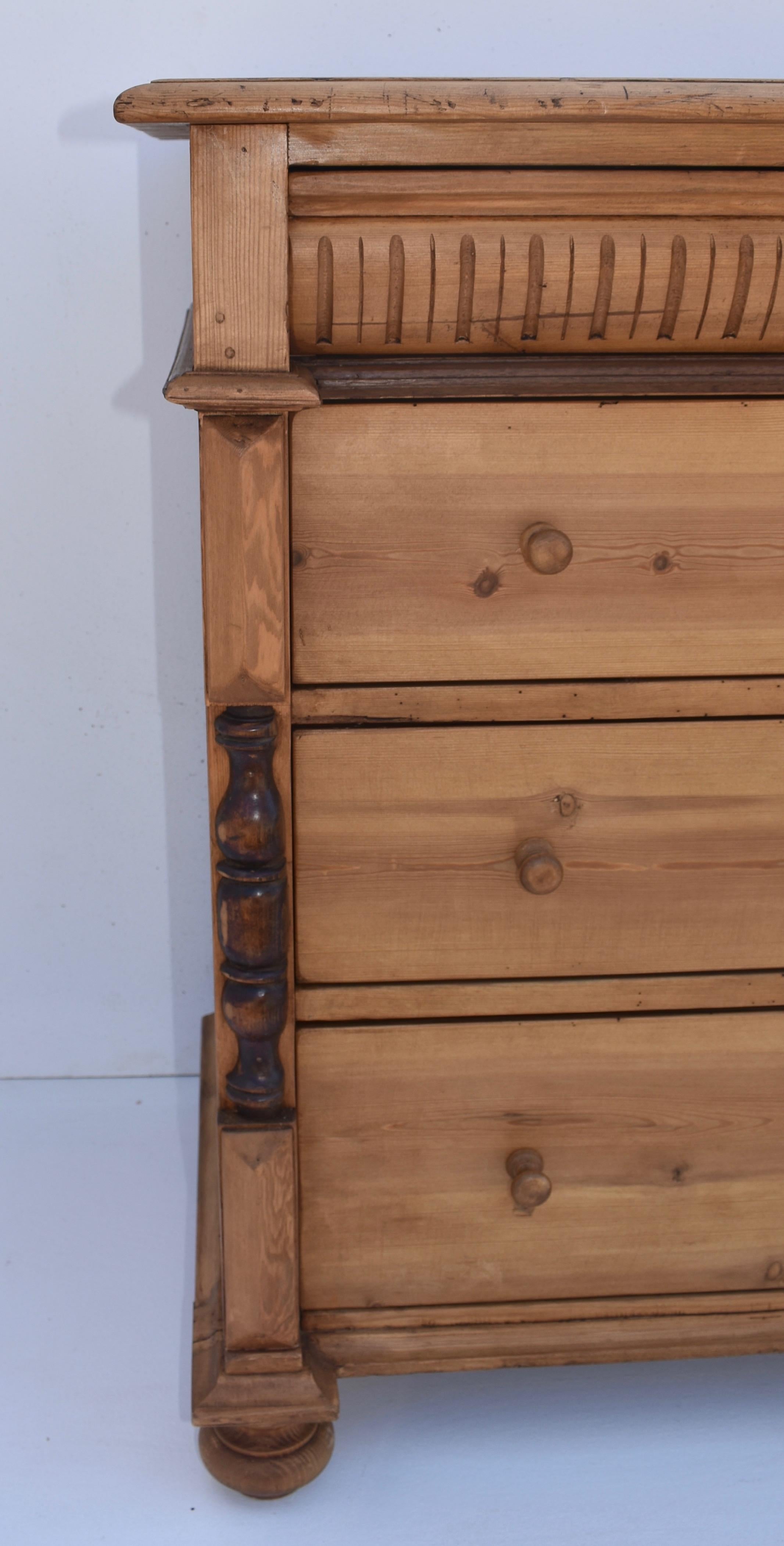 19th Century Pine Chest of Four Drawers