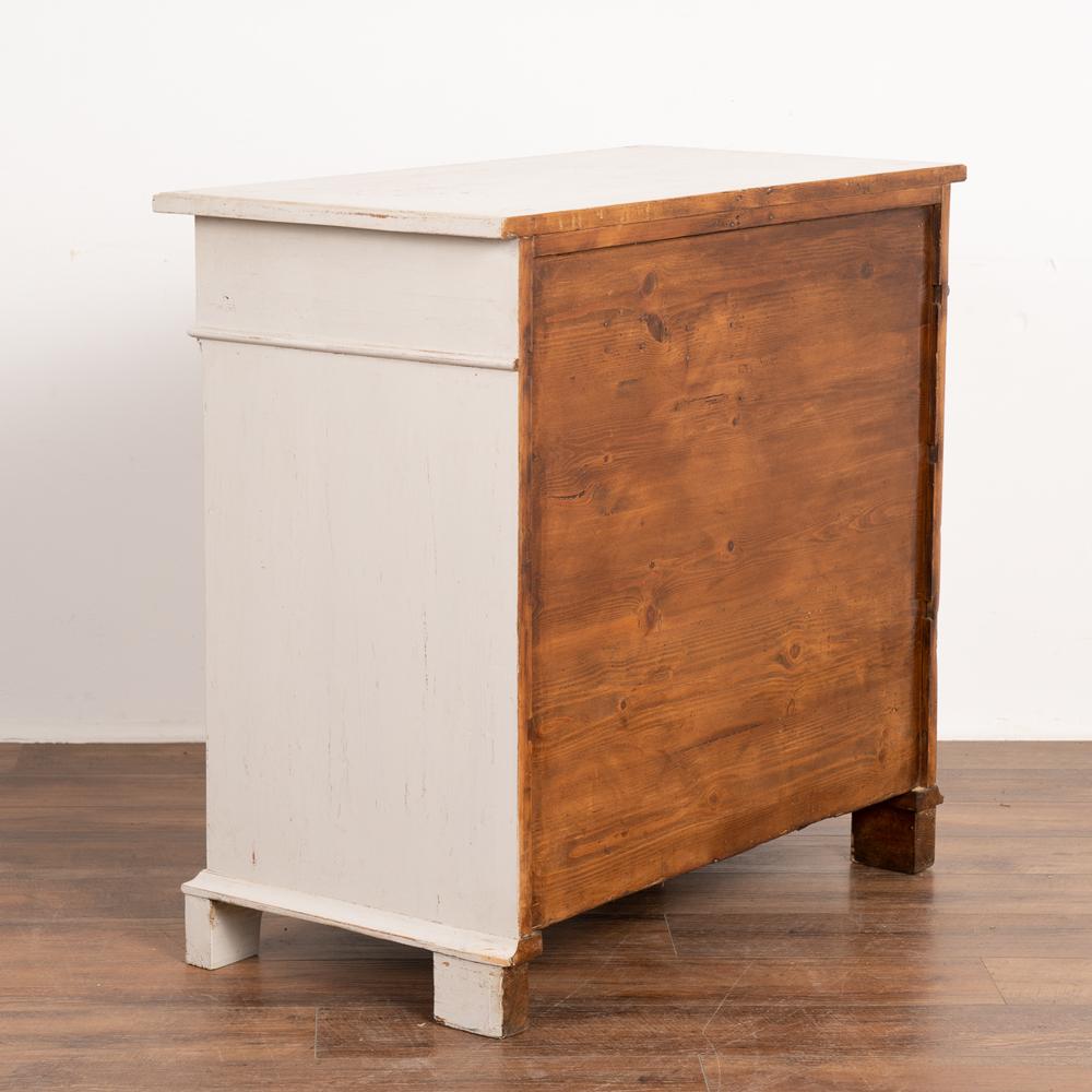 Pine Chest of Four Drawers Painted White, Denmark circa 1860-80 For Sale 6