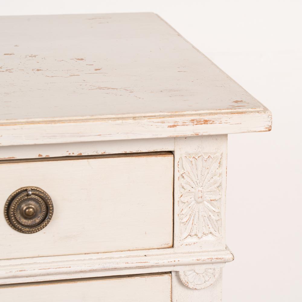 Pine Chest of Four Drawers Painted White, Denmark circa 1860-80 For Sale 2