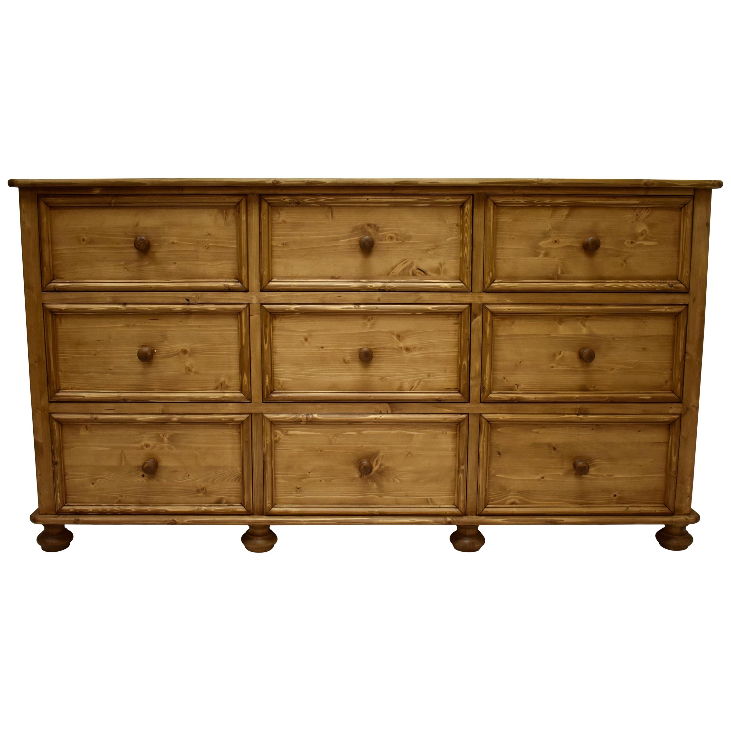 Pine Chest of Nine Drawers
