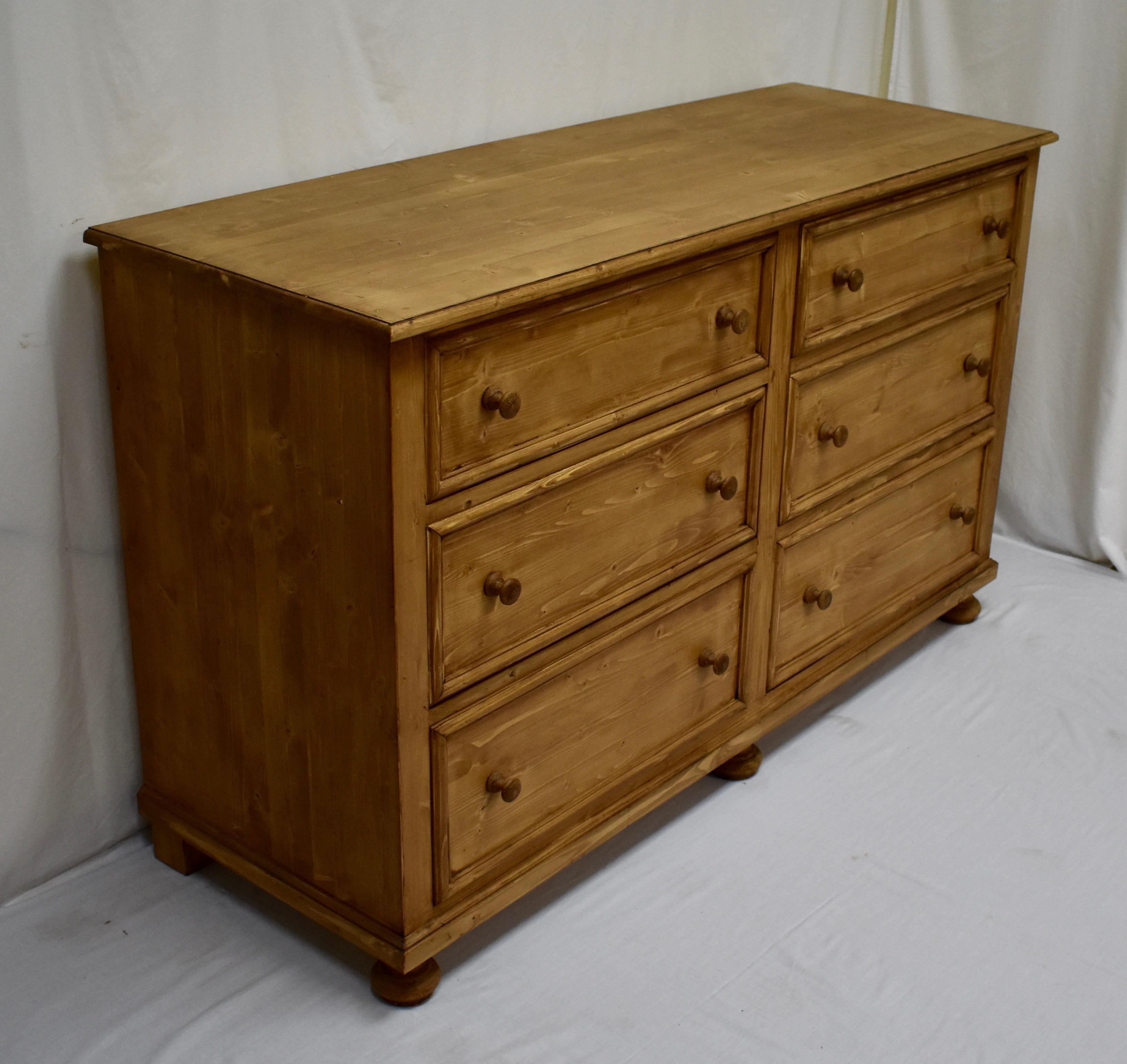 Hungarian Pine Chest of Six Drawers