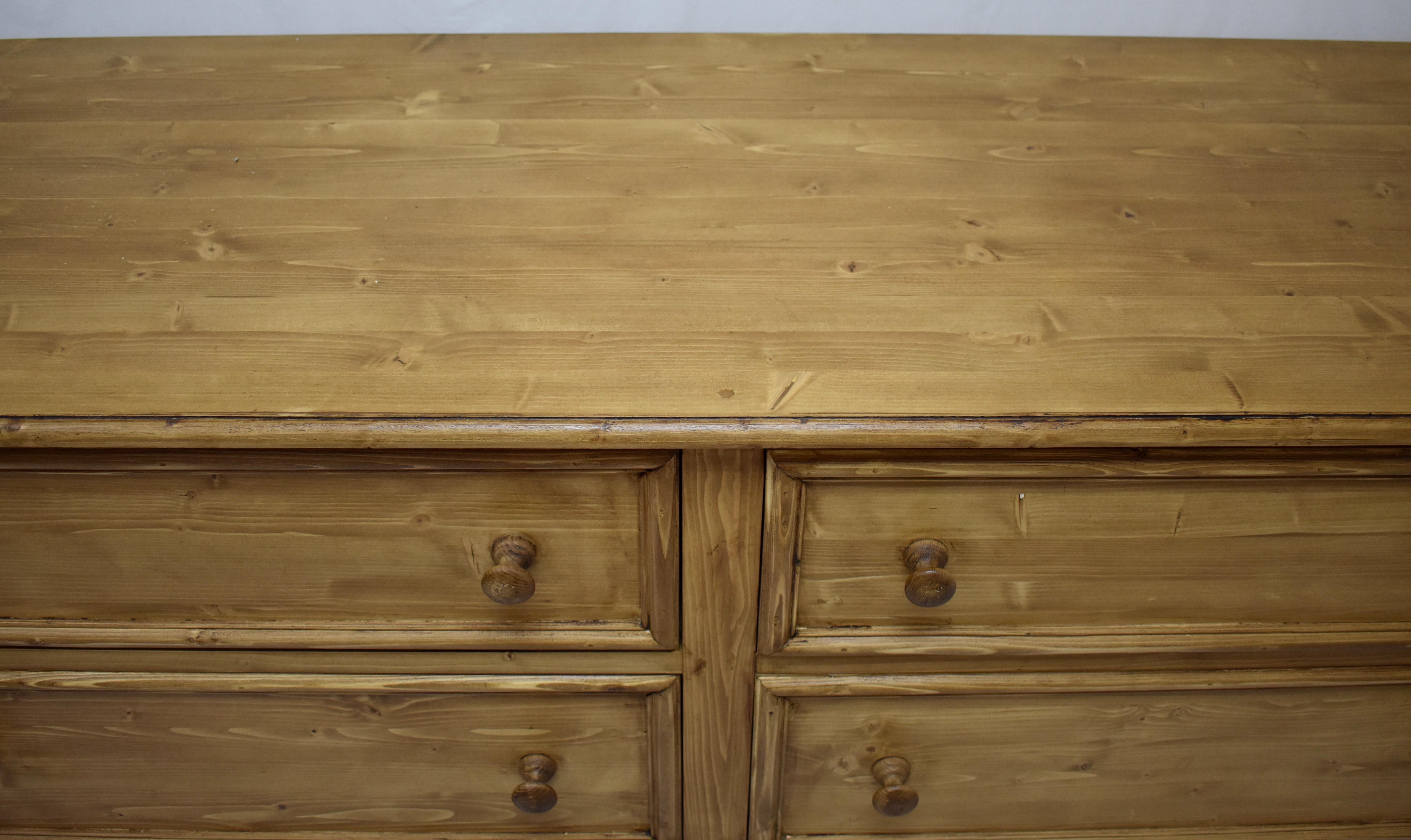 Contemporary Pine Chest of Six Drawers