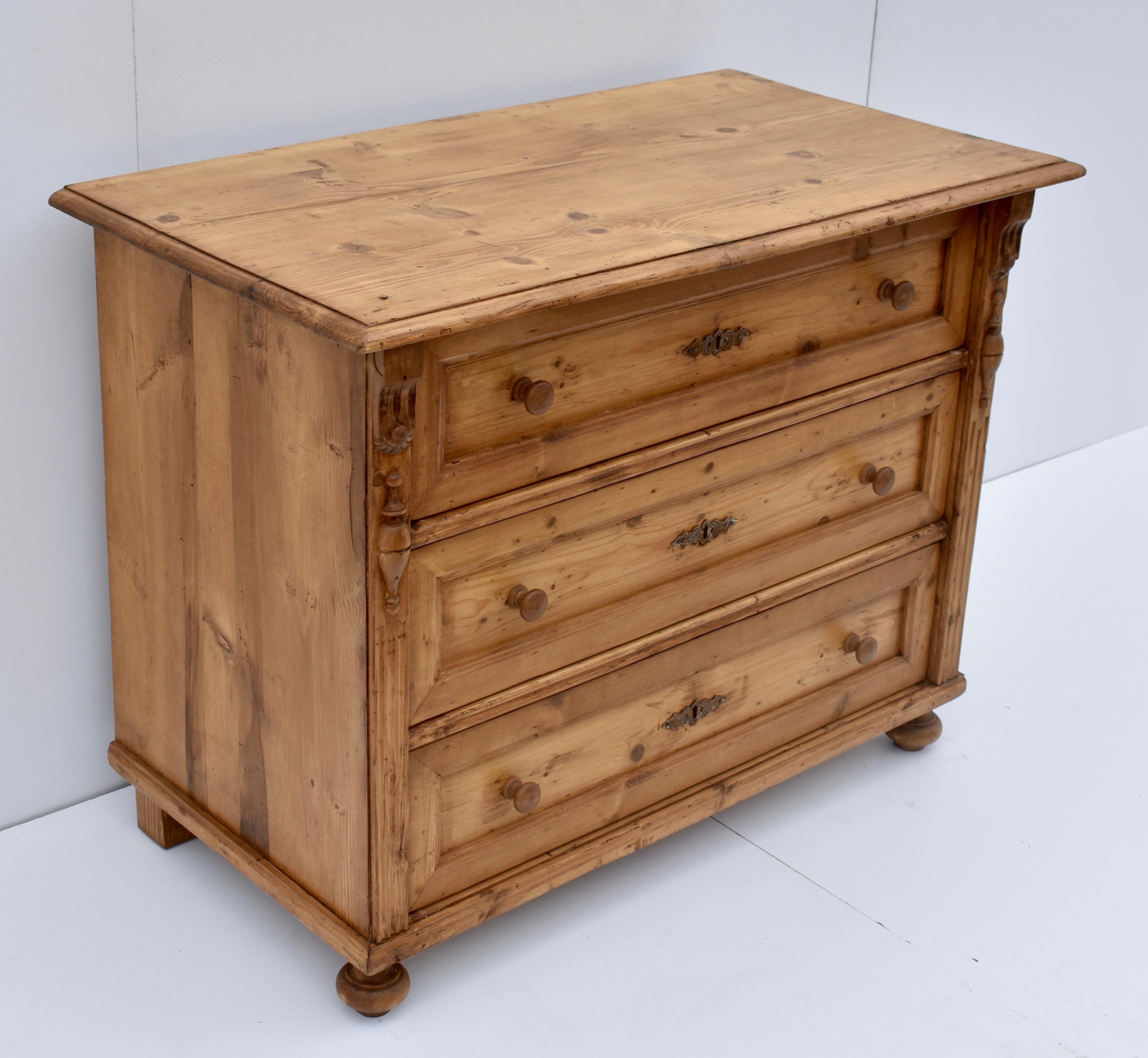 Hungarian Pine Chest of Three Drawers