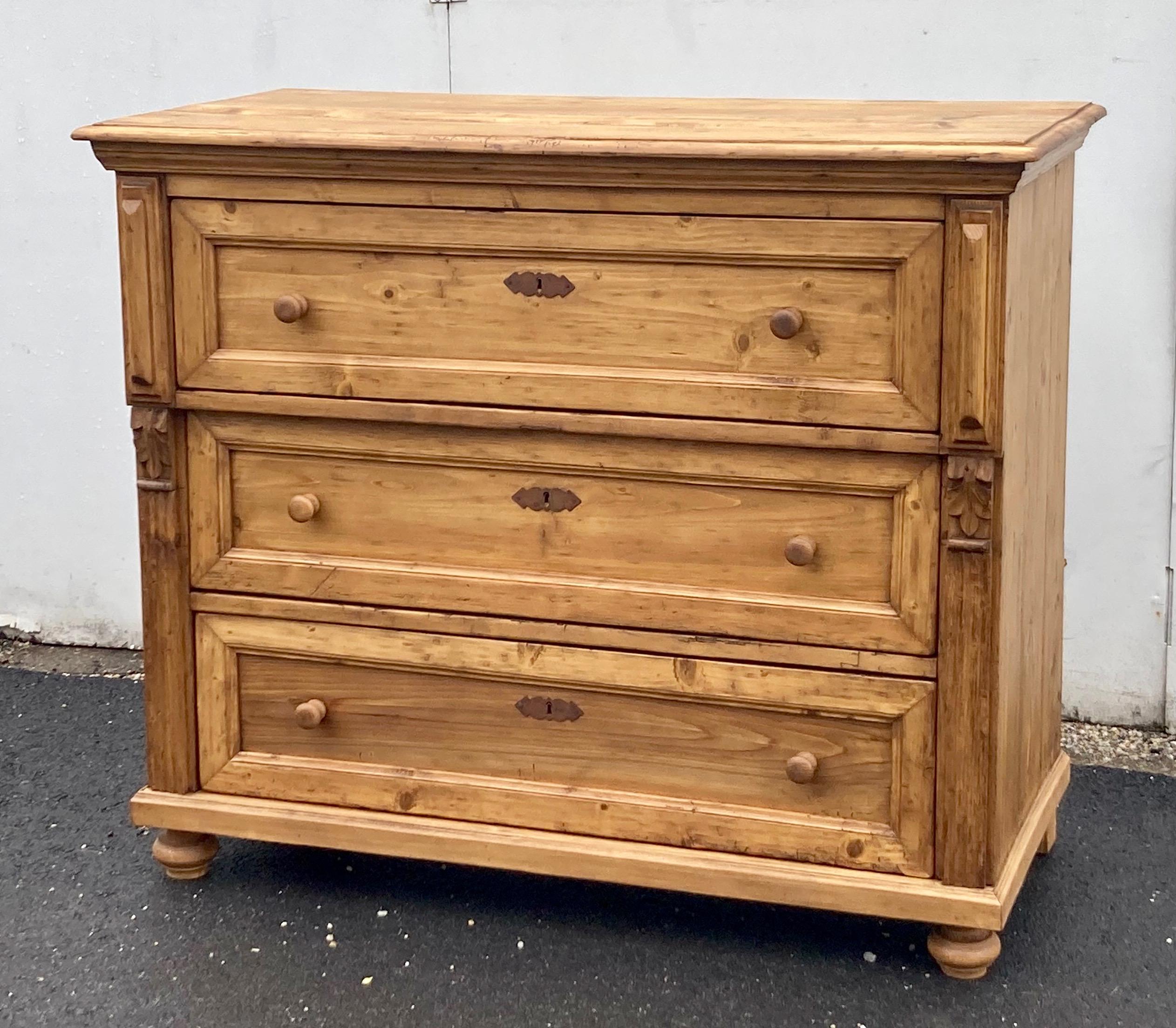 Hungarian Pine Chest of Three Drawers