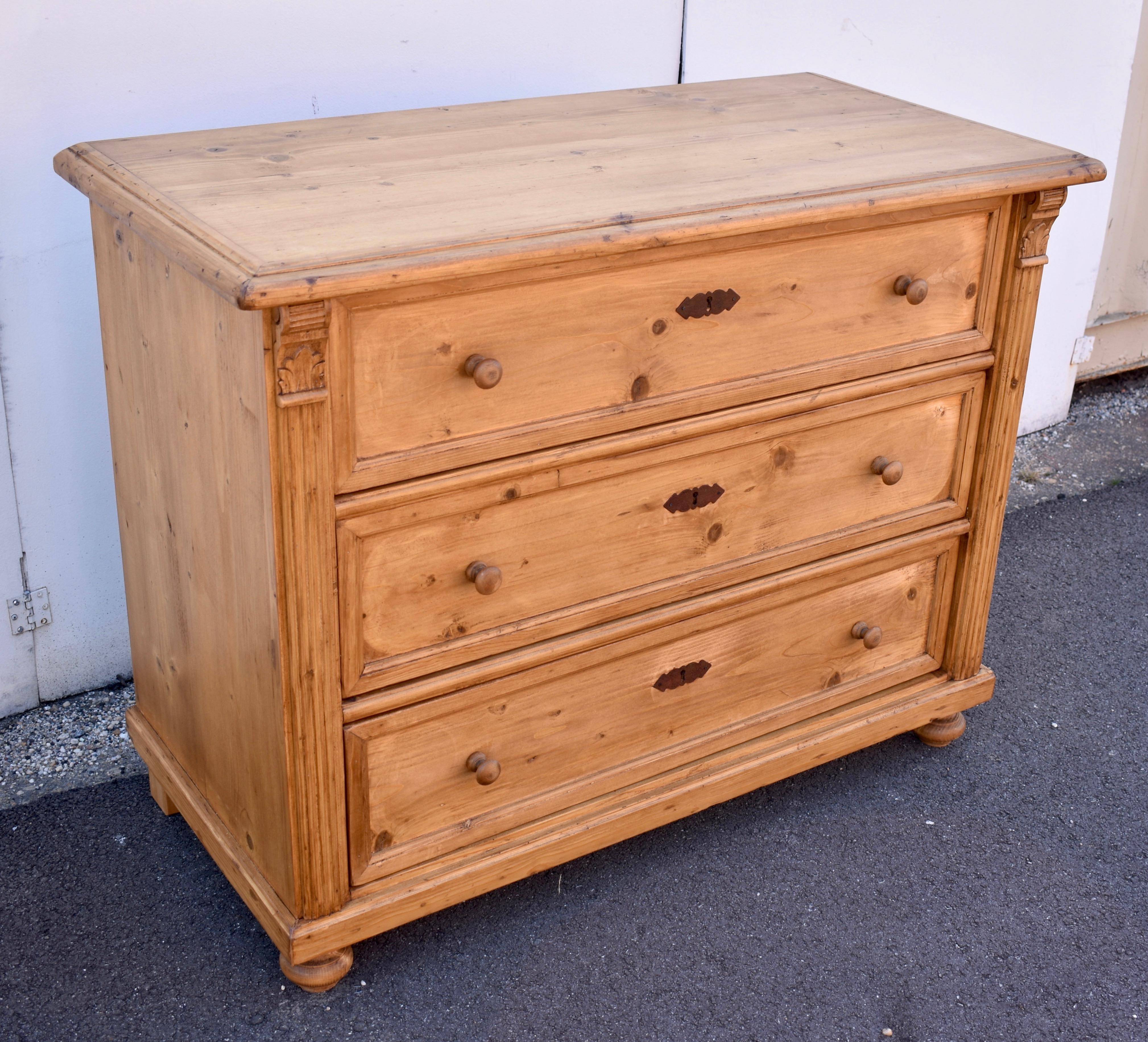 Hungarian Pine Chest of Three Drawers