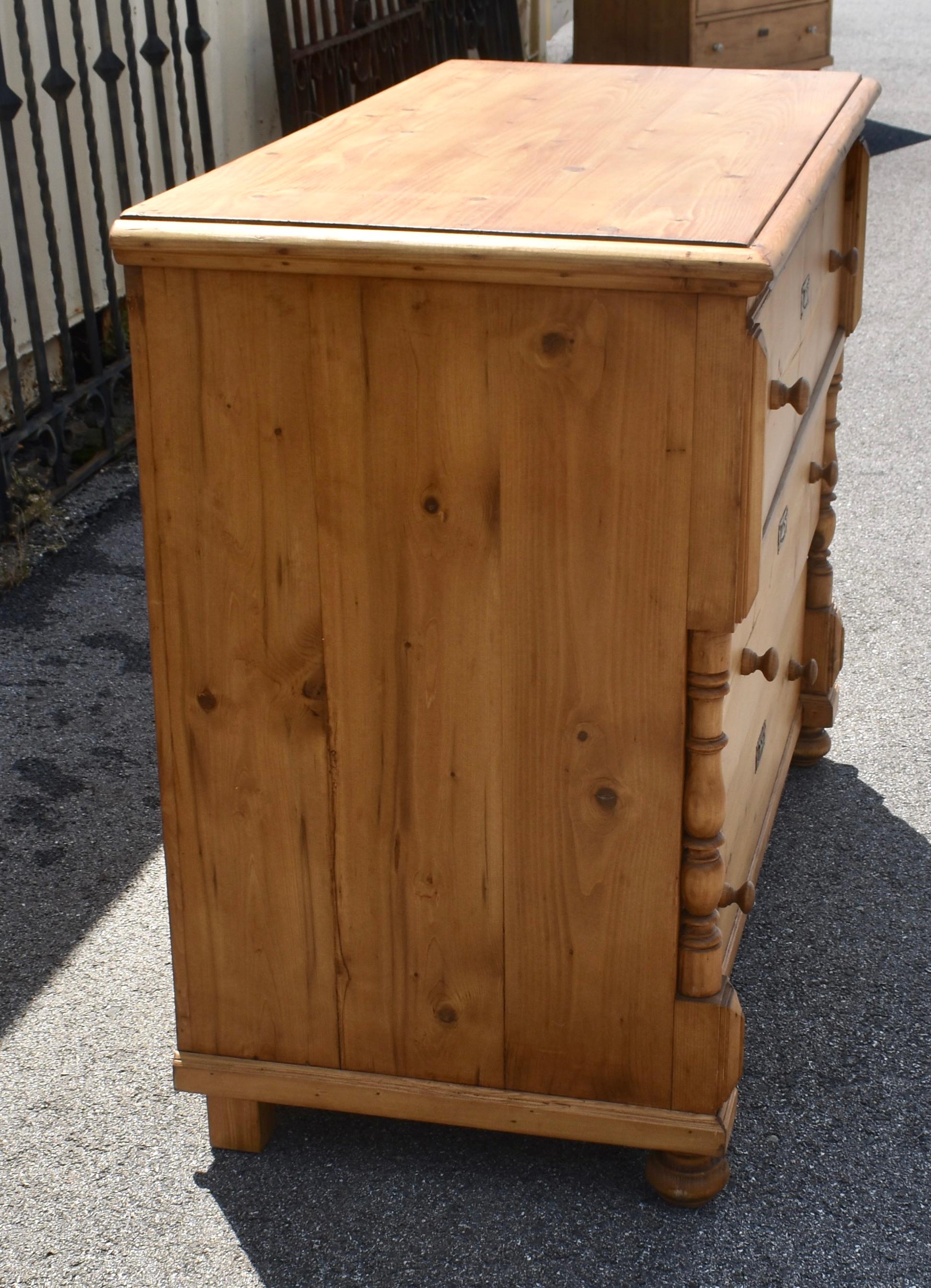 Hungarian Pine Chest of Three Drawers For Sale