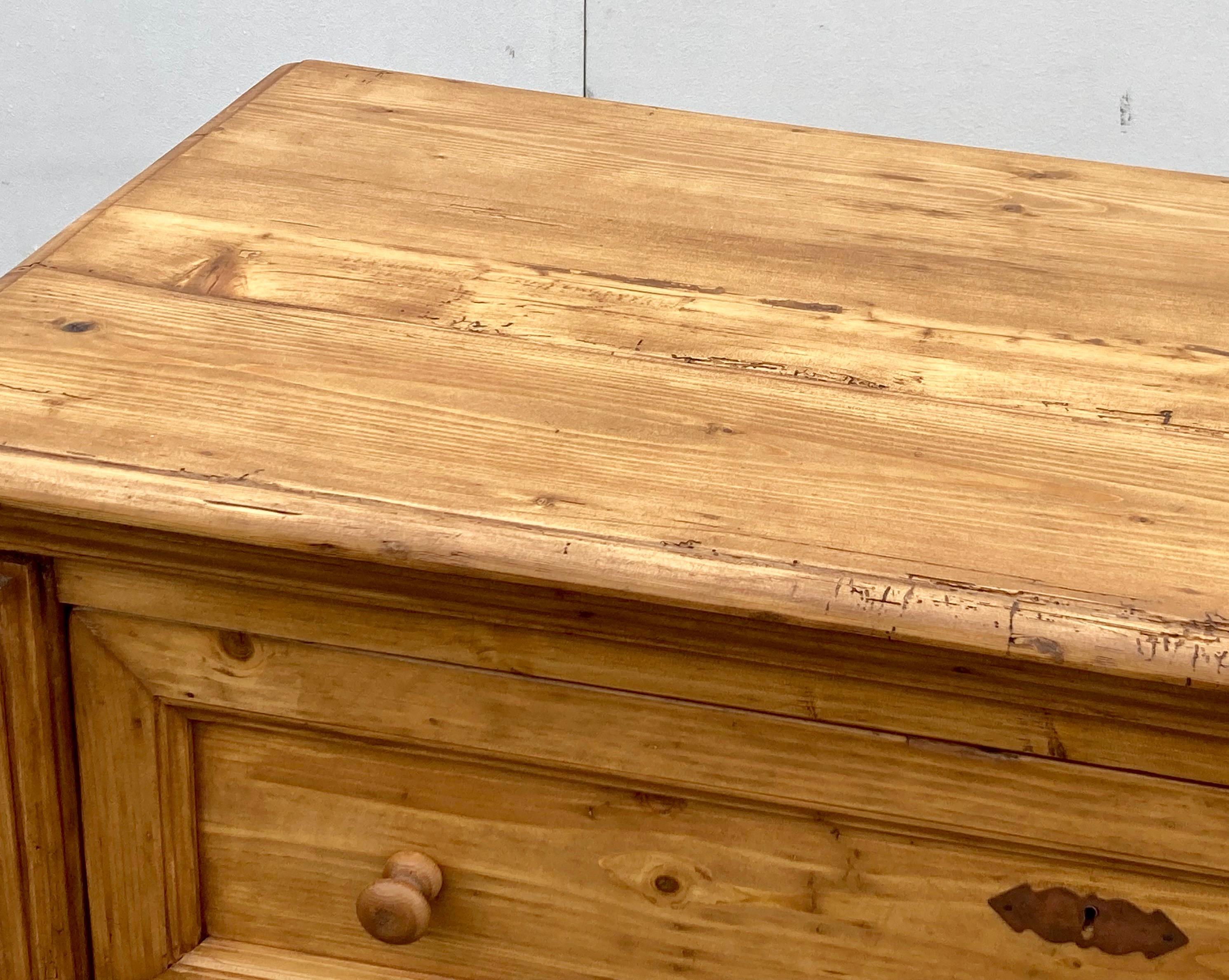 Polished Pine Chest of Three Drawers