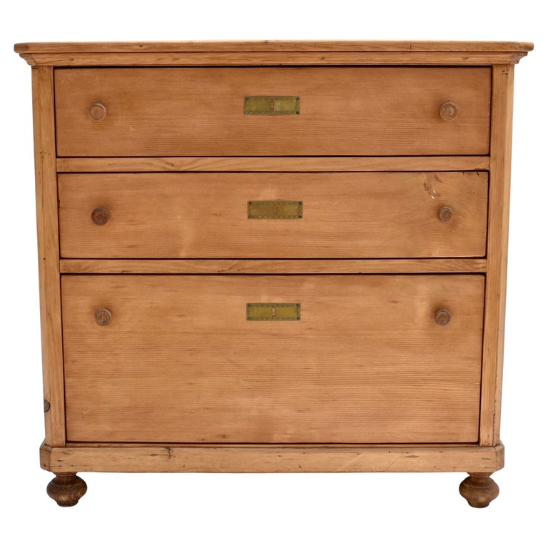 Pine Chest of Three Drawers at 1stDibs