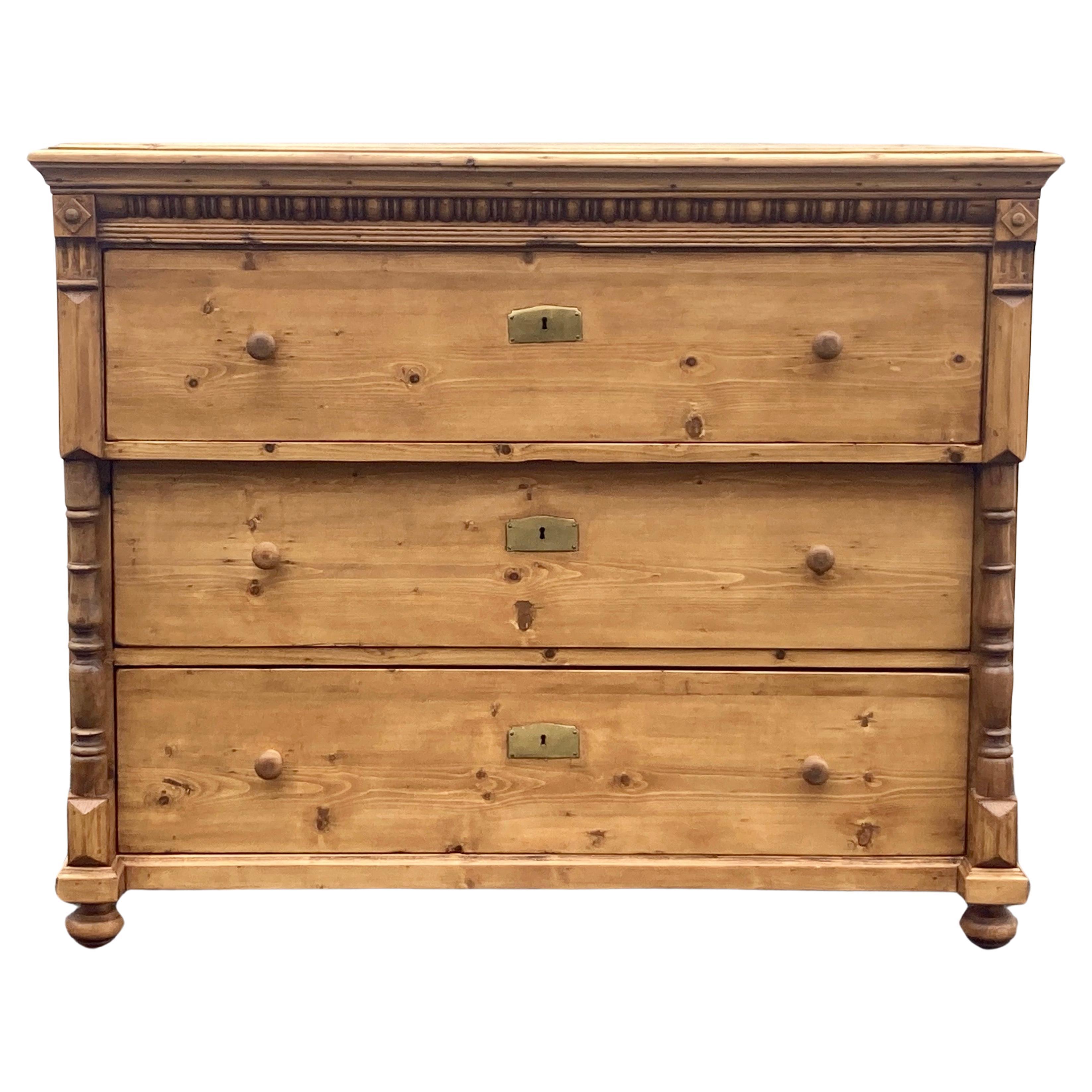 Pine Chest of Four Drawers at 1stDibs