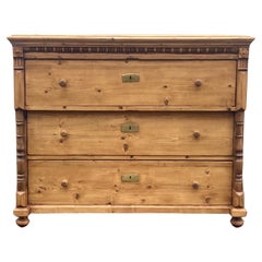 Antique Pine Chest of Three Drawers.
