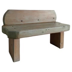 Pine Chunky Bench Paint-Washed Artisan Made, Blocky Minimalist Construction