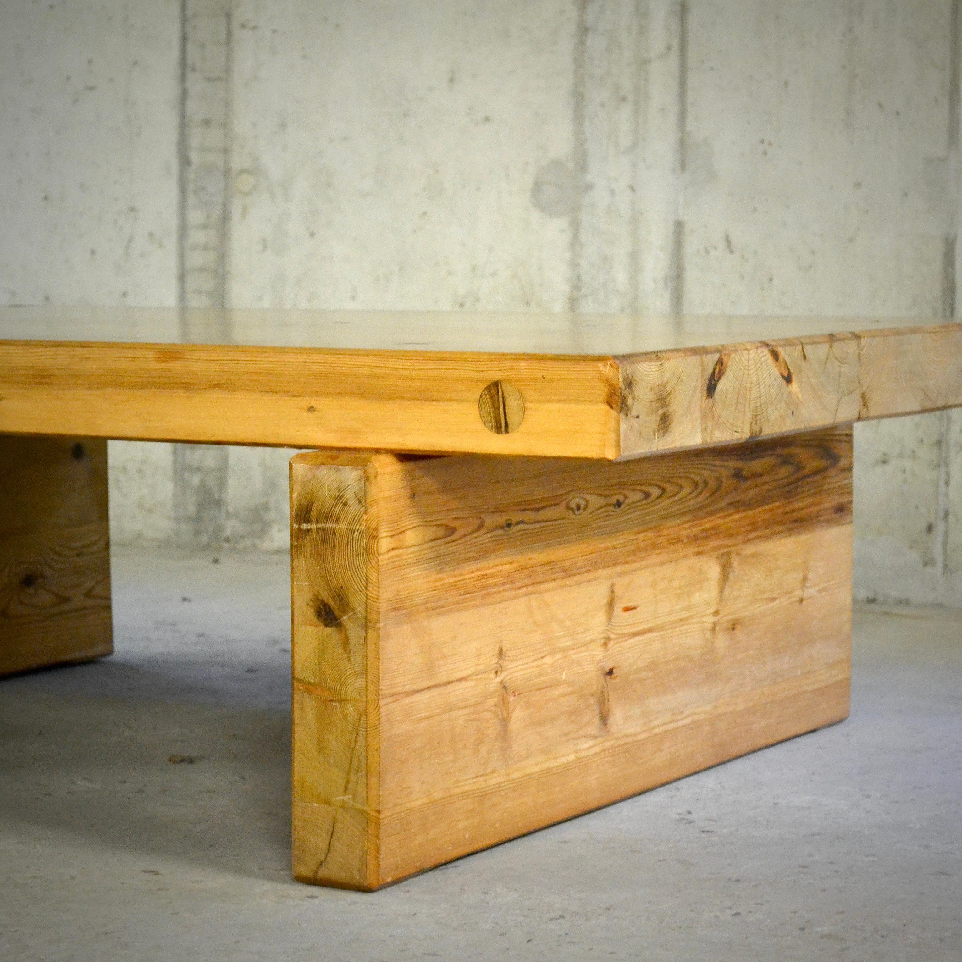 Pine Coffee Table, Roland Wilhelmsson, Sweden, 1970's For Sale 8