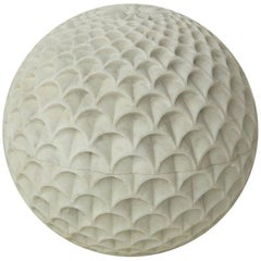 Pinecone Globe in White Marble 15" Dia by Paul Mathieu for Stephanie Odegard