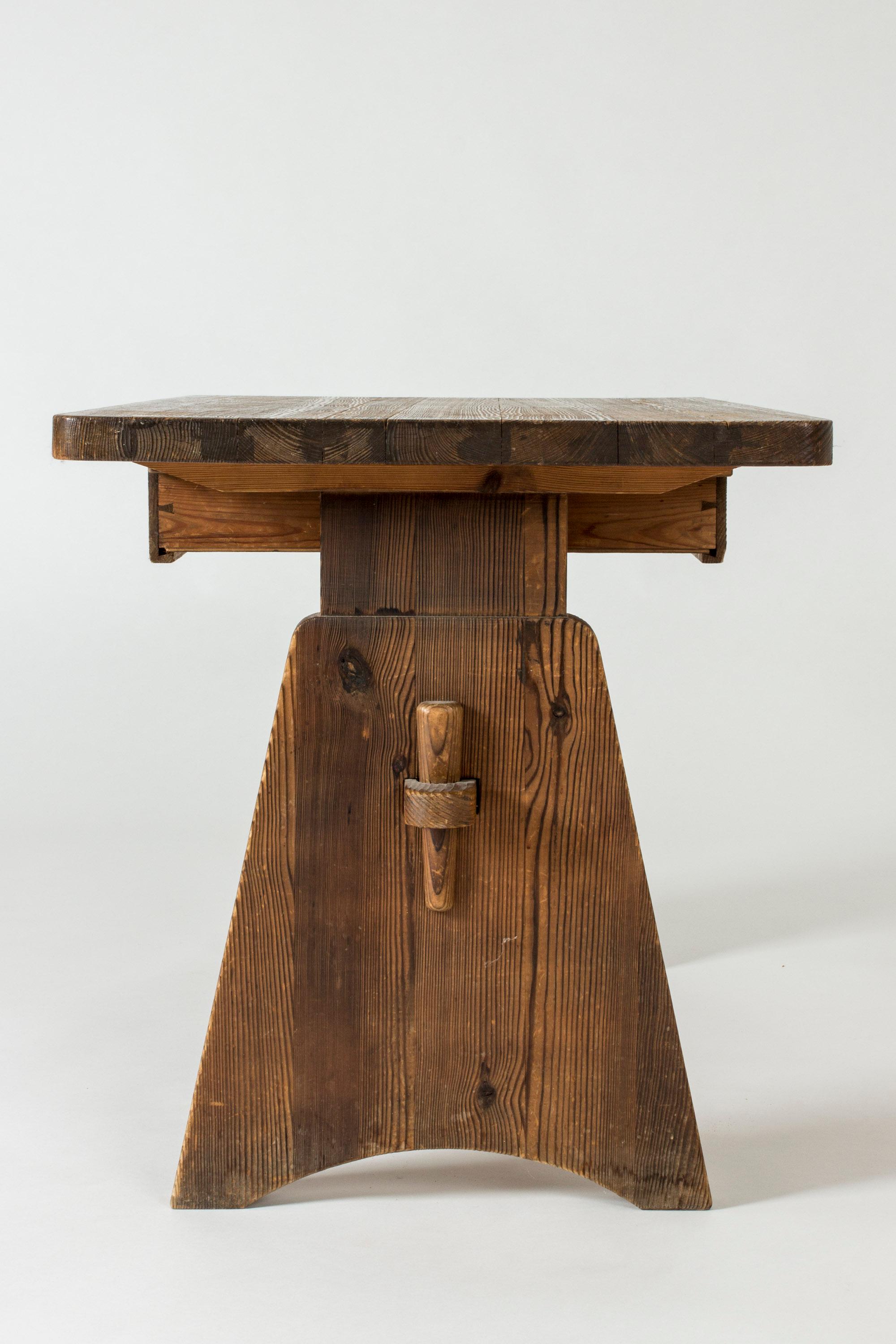 Stained Pine Console in the Style of Axel Einar Hjorth, Sweden, 1930s