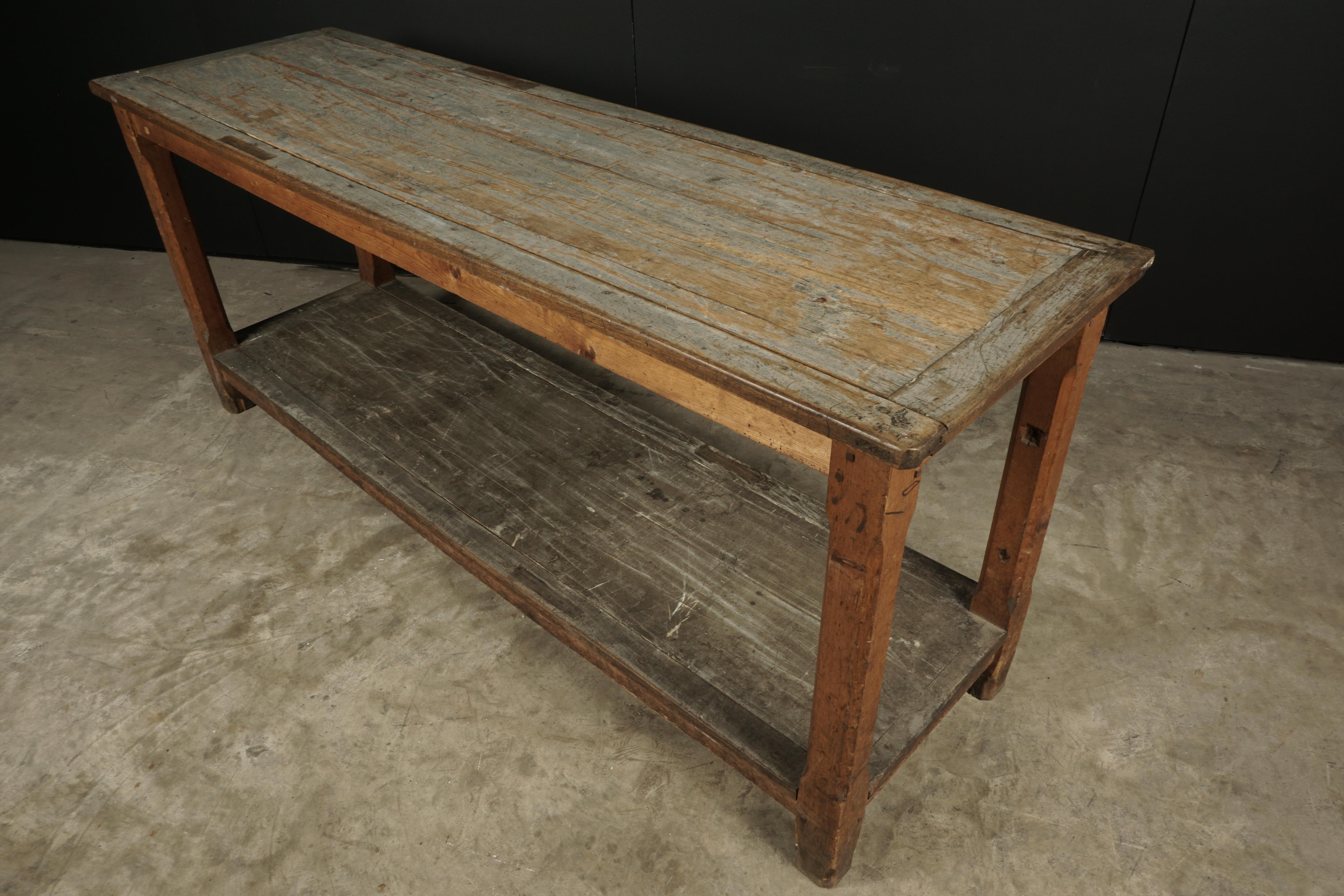 Early Pine Draper Table from France, circa 1940 In Good Condition In Nashville, TN